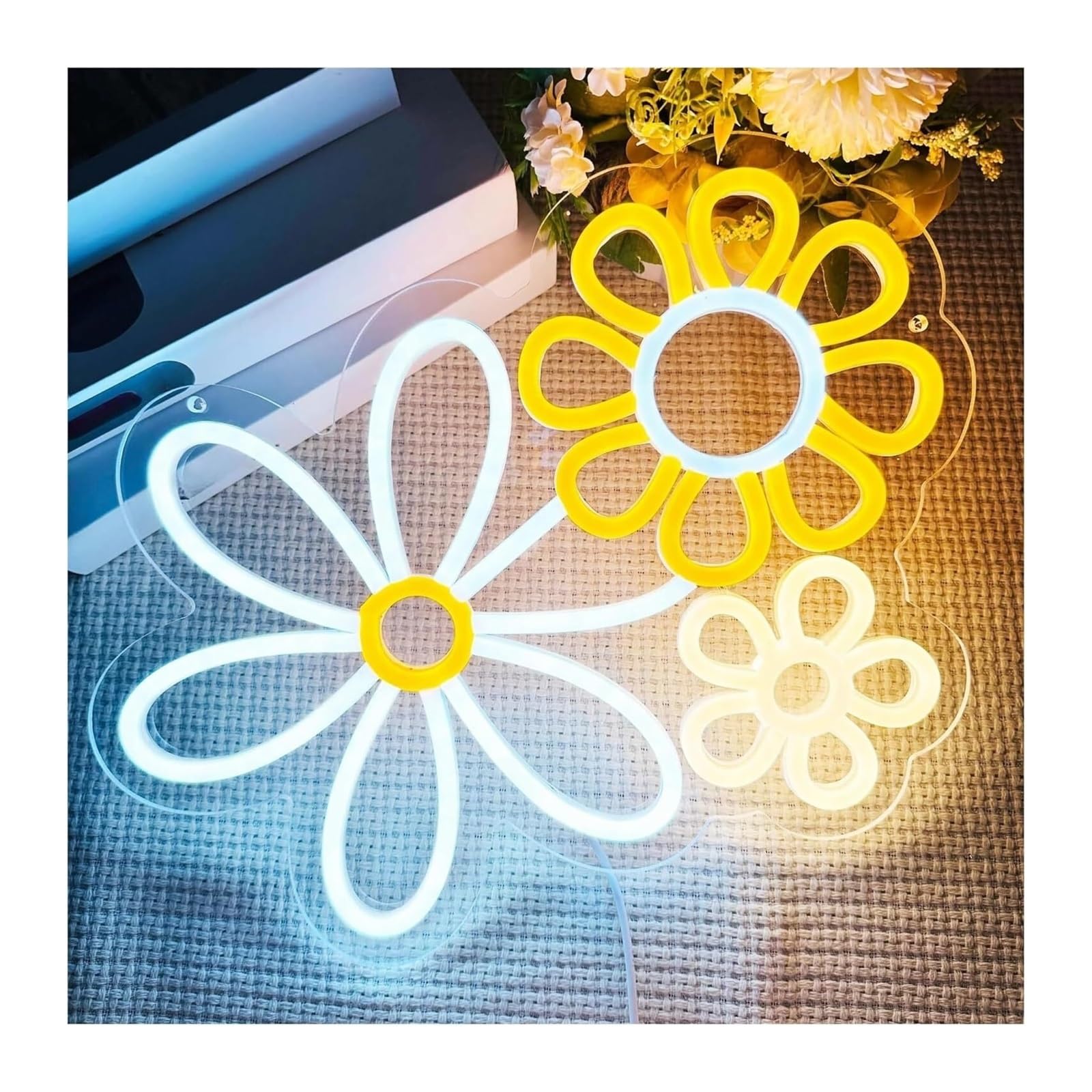 LED Lampada al neon Insegne luminose al per neon, decorazioni fatte a mano a forma di fiore, ideali per negozi dolciumi o camerette