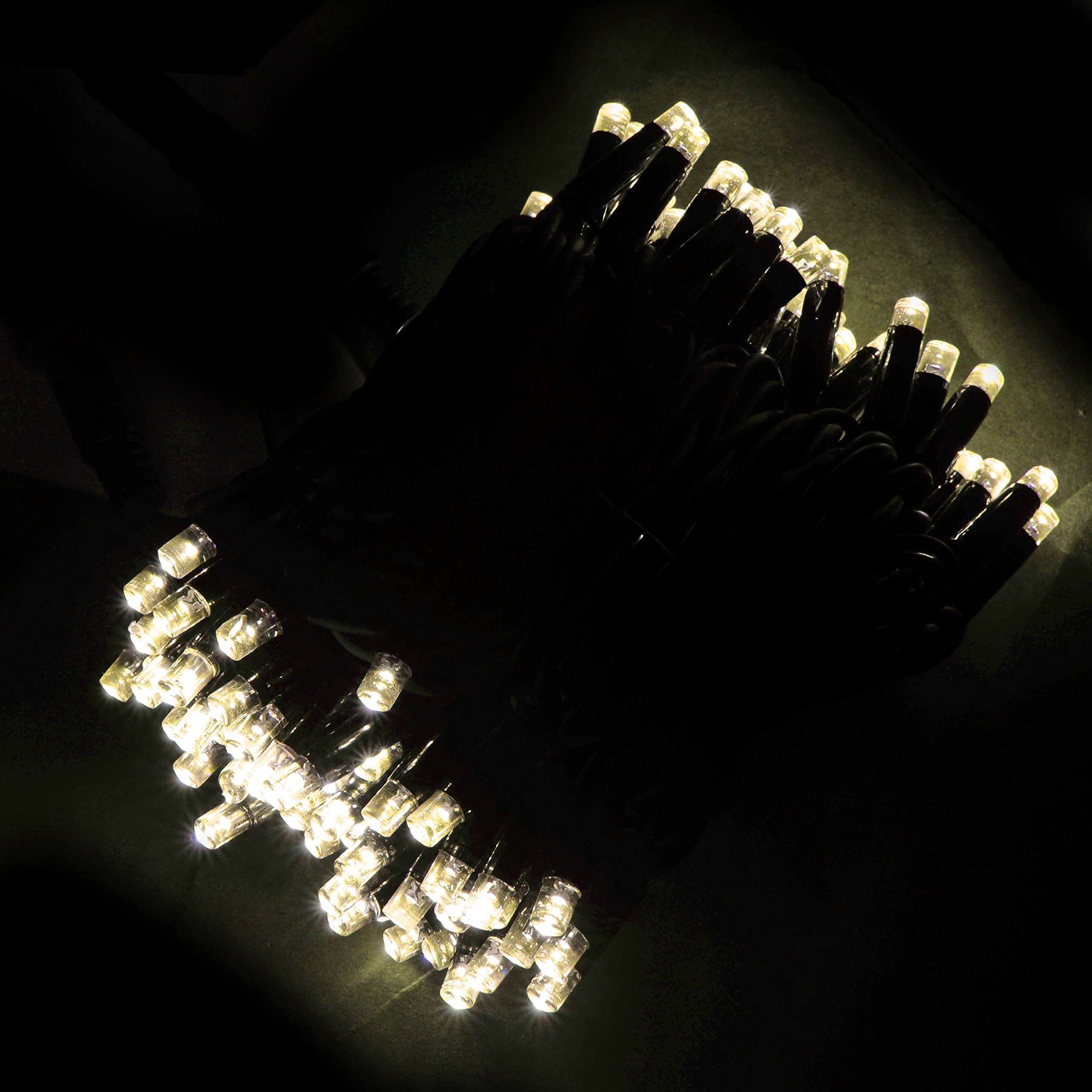 WeRChristmas 100 Warm White LED Lights Connectable Rubber Cable Starter Pack - Image 2