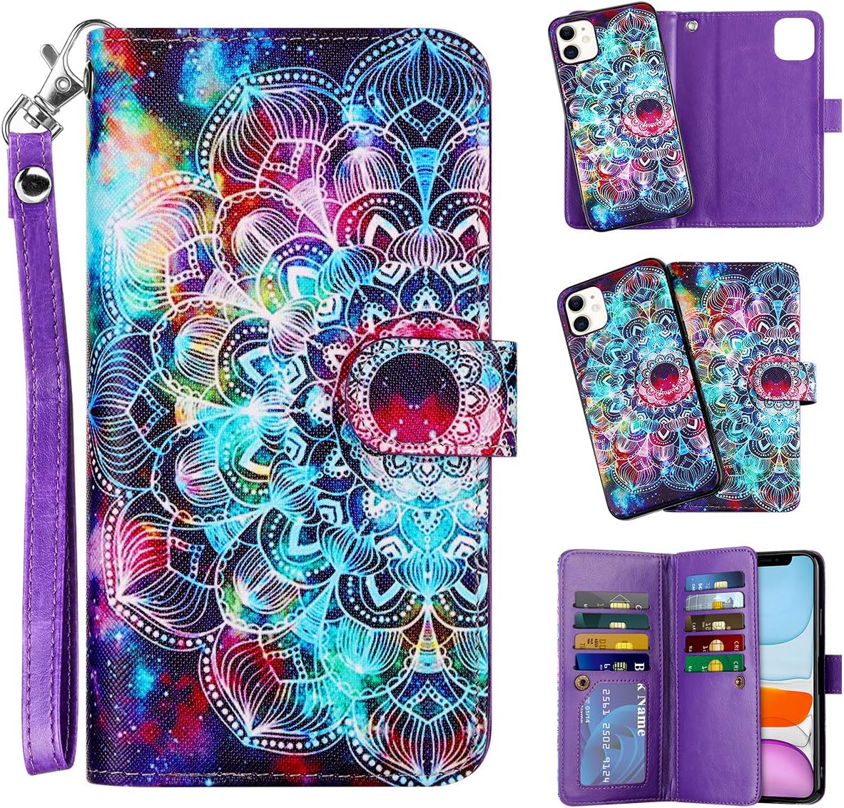 Vofolen 2in1 Case for iPhone 11 Case Wallet Credit Card