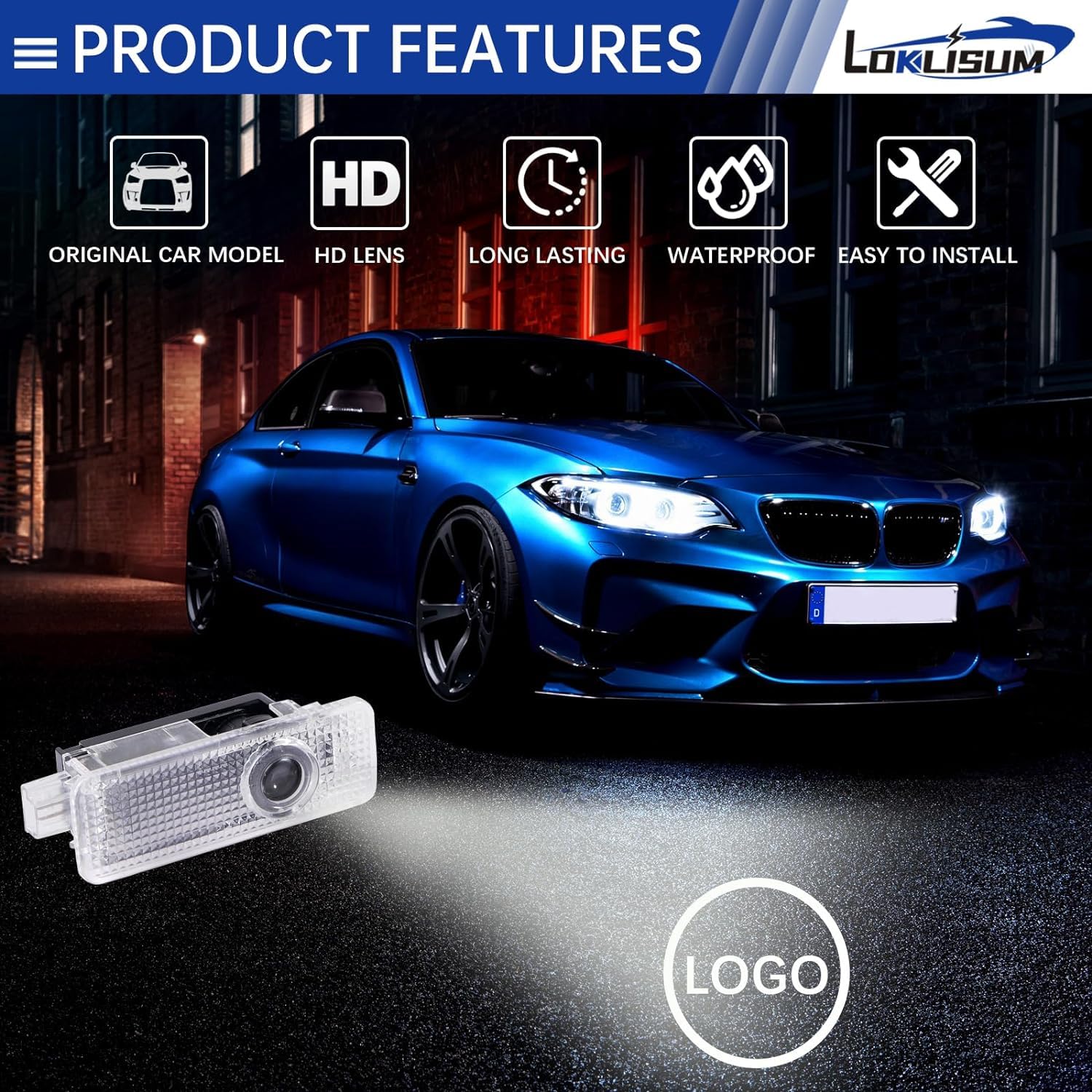 2 Proiettori LED Laser Porta Per BMW &ndash; Luci Di Benvenuto Per F20 F21 F30 F32 G30 G31 X5 X6, Bianco Freddo 6000K