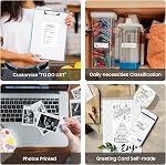 Mini Sticker Printer, Mini Thermal Printer with 4 Rolls Paper, Bluetooth Inkless Printpods, Pocket Label Maker Suitable for Creative Kids DIY, Diaries, Study Notes, Photos