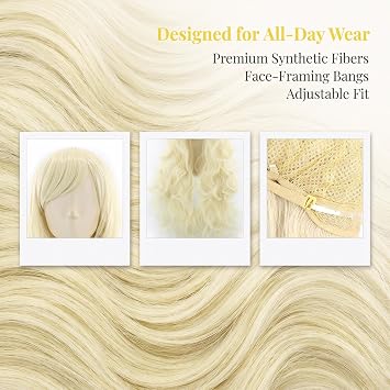 Long Wig 31'' (80cm) Anime Synthetic Curly Hair Wig for Cosplay (Blonde)
