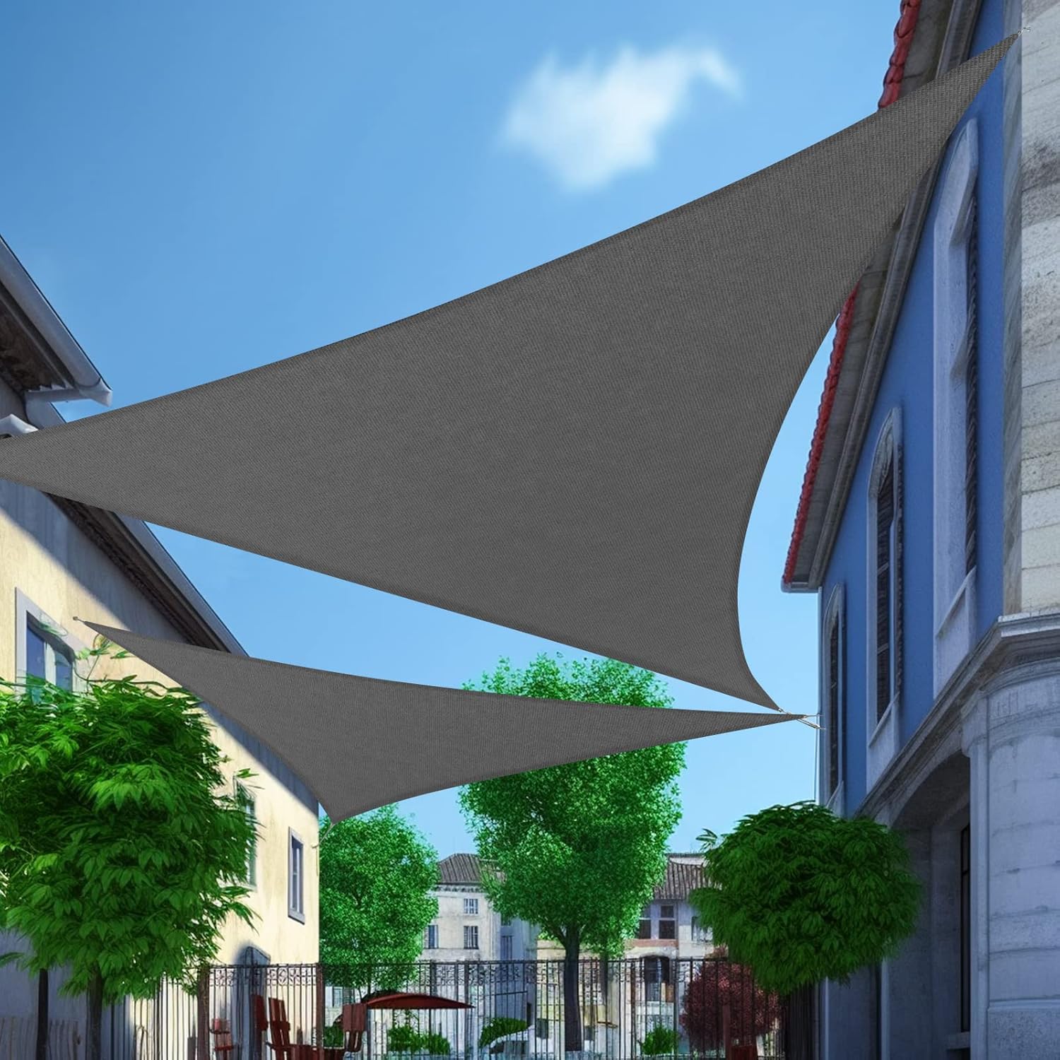 Shade&Beyond Shade Sail 14'X14'X14' Triangle Dark Grey Breathable UV Block Outdoor Canopy for Backyard Patio Pergola Garden Deck(We Make Custom Size)