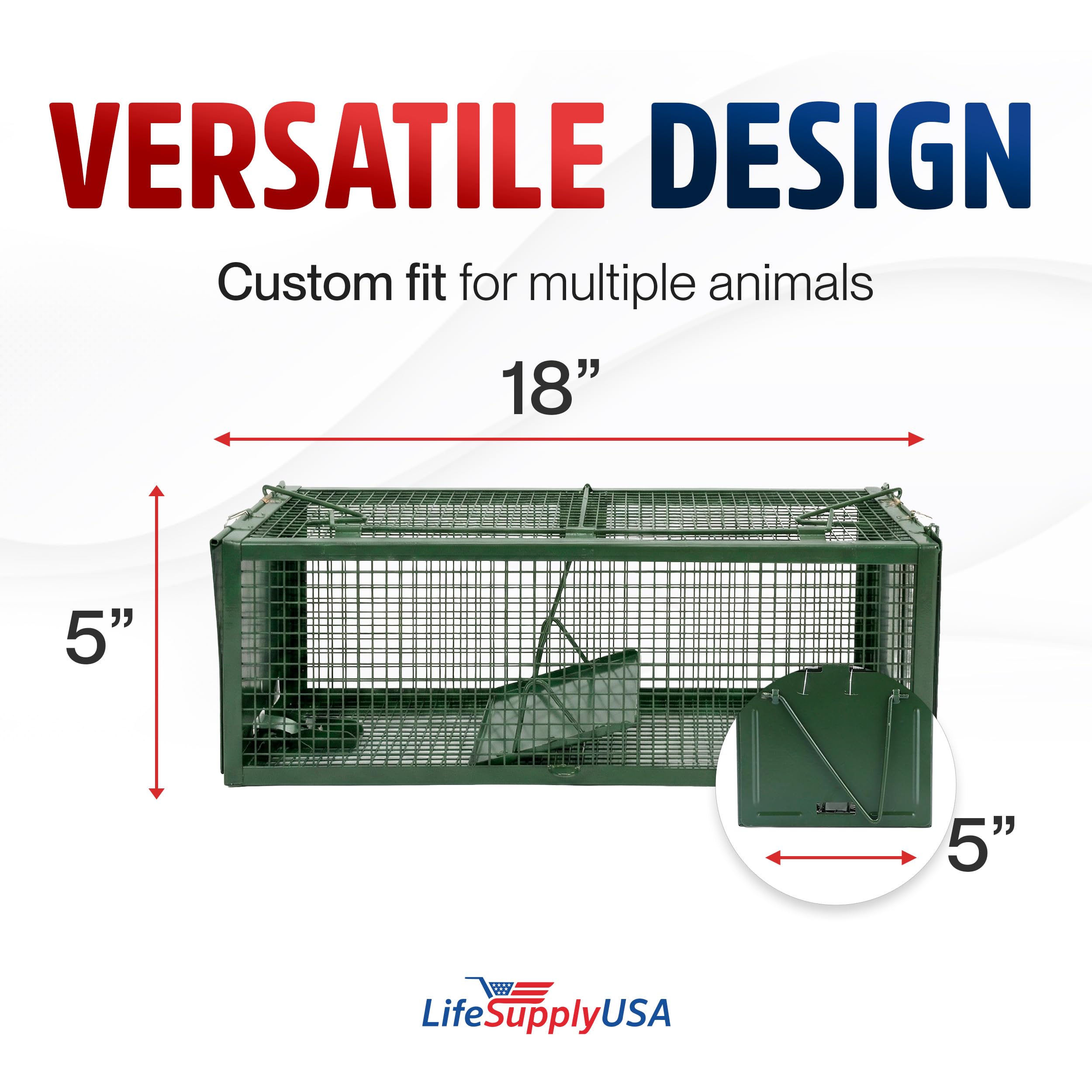 Heavy Duty Live Humane Animal Cage Trap for Catch & Release (Multiple Sizes)