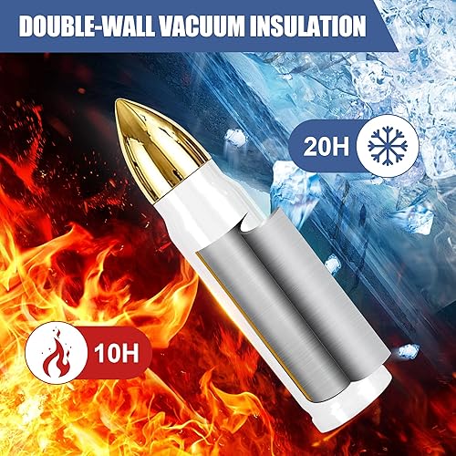 Miniatura 3 de FECBK Paquete de 25 botellas de agua de sublimación en blanco de 35 onzas, botella de agua de acero inoxidable de doble pared, termo para viajes al