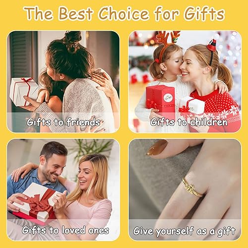 Miniatura 7 de TAMED Anillo de abeja a la moda Anillos simples de abeja de oro para mujer, anillo antiestrés para mujer, regalo para el día de la mujer, día de