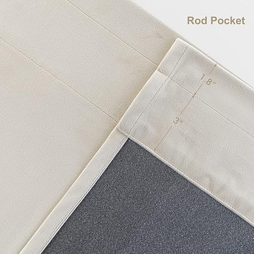 Miniatura 3 de PLEASANT BOULEVARD Cortinas de terciopelo 2 paneles Cortinas opacas pesadas con bolsillo para barra, cortinas de oscurecimiento con aislamiento