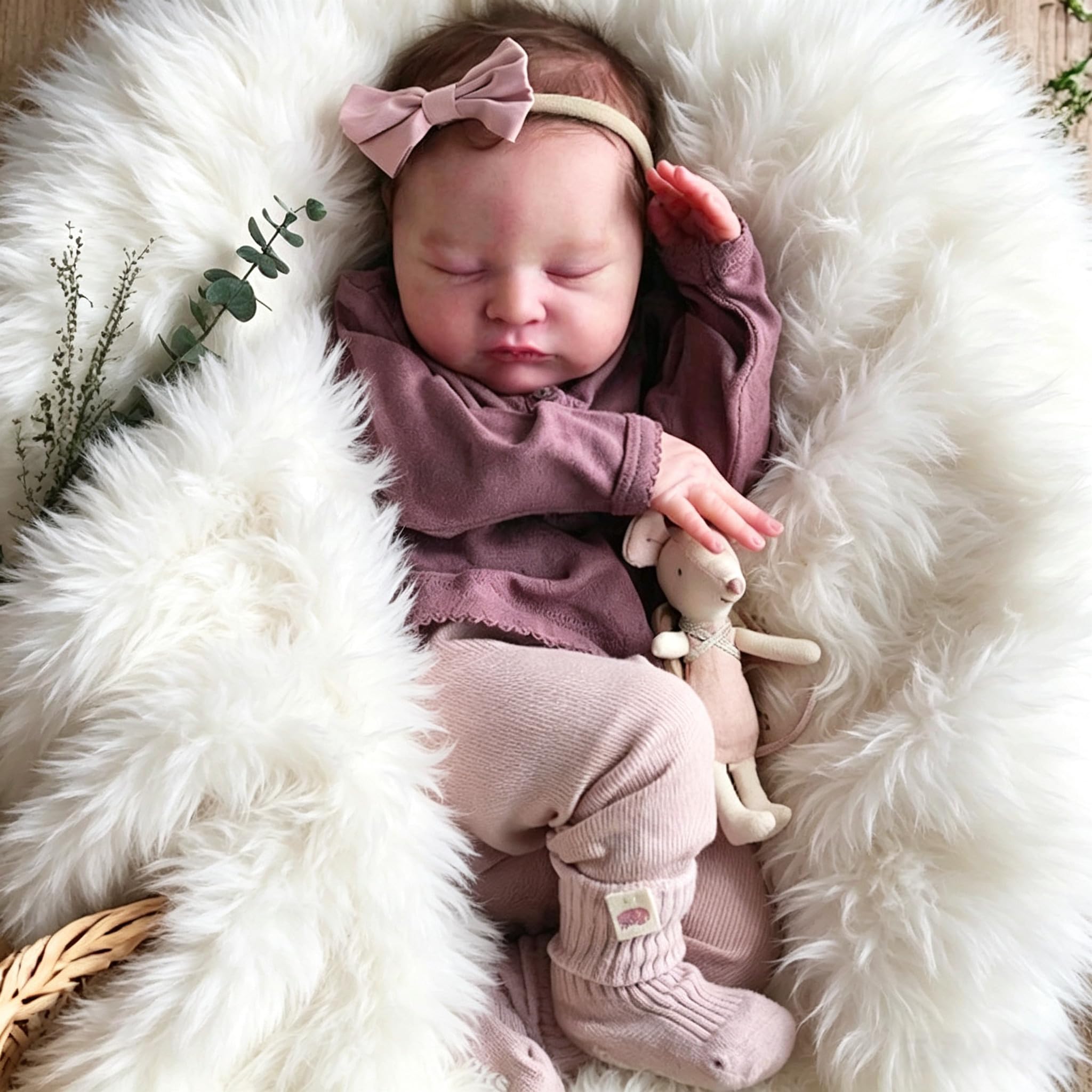 Zero pam Reborn Baby Mädchen 19 Zoll 48 cm Reborn Puppe Mit Haaren Lebensechte Reborn Puppen Aus Stoff Wie EIN Echtes Baby Geschenksets Für Mädchen