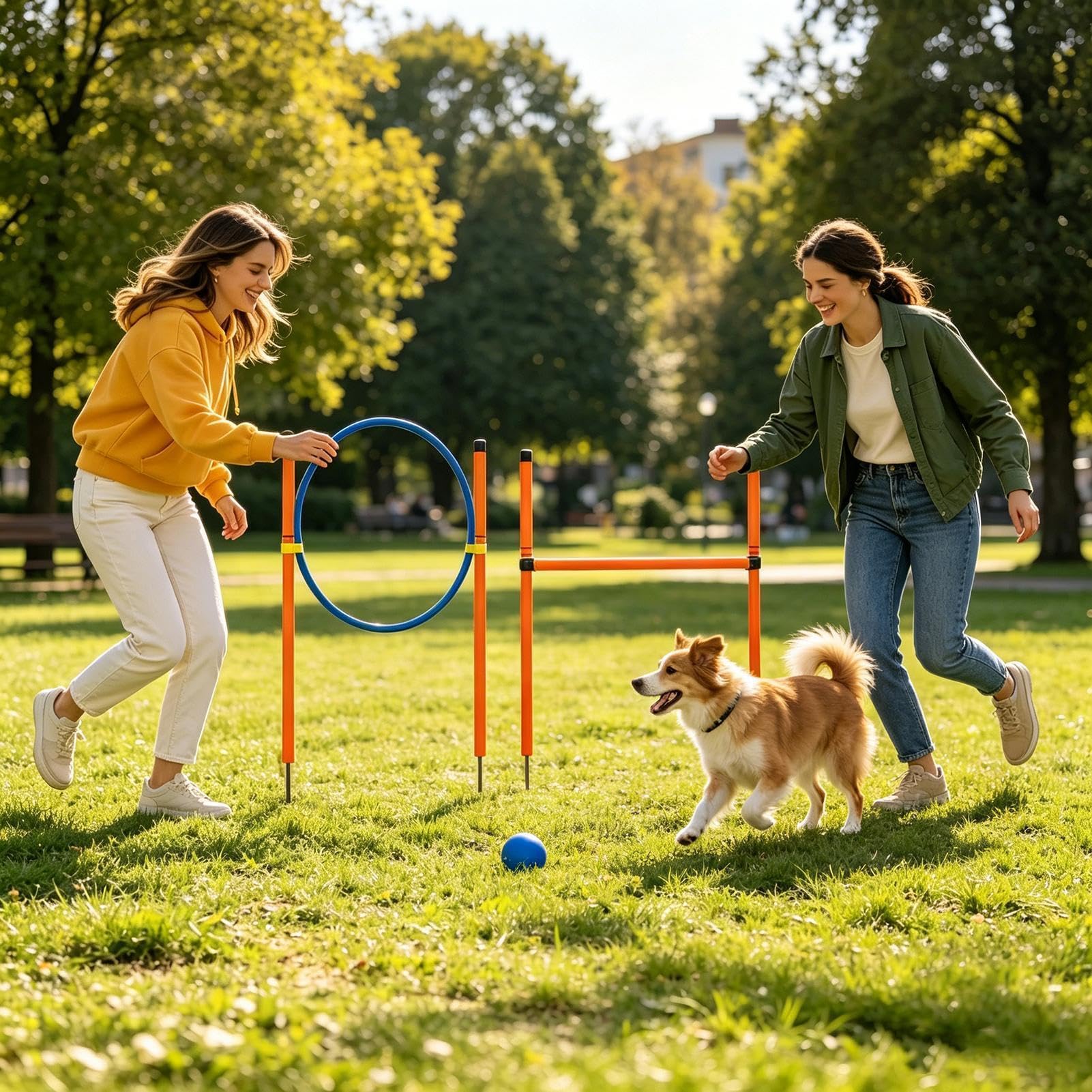 Equipo de adiestramiento en Agilidad para Perros Juego de Agilidad con | Equipo de Área de Juegos para Perros Para recreación competición campo zona lúdica playa parque jardín y