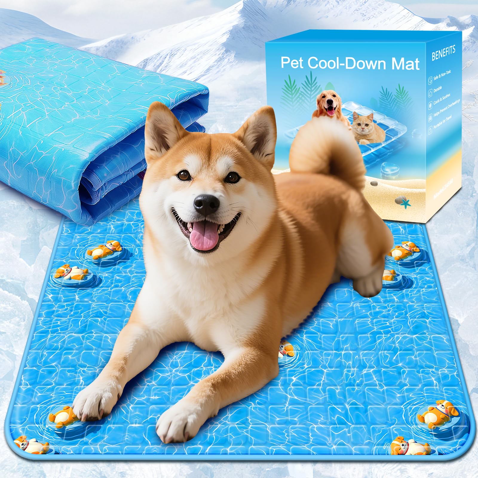 Tappetino refrigerante per cani, 60 x 90 cm, 2026, auto-raffreddante, lavabile, per animali domestici, non tossico, lavabile, resistente agli artigli, per gatti, conigli, Cooling Mat Dog