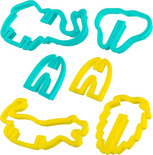 Miniatura 3 de Juego de cortador de galletas de animales Safari 3D – Elefante, hipopótamo, león, jirafa para niños, diversión para hornear – Perfecto para galletas