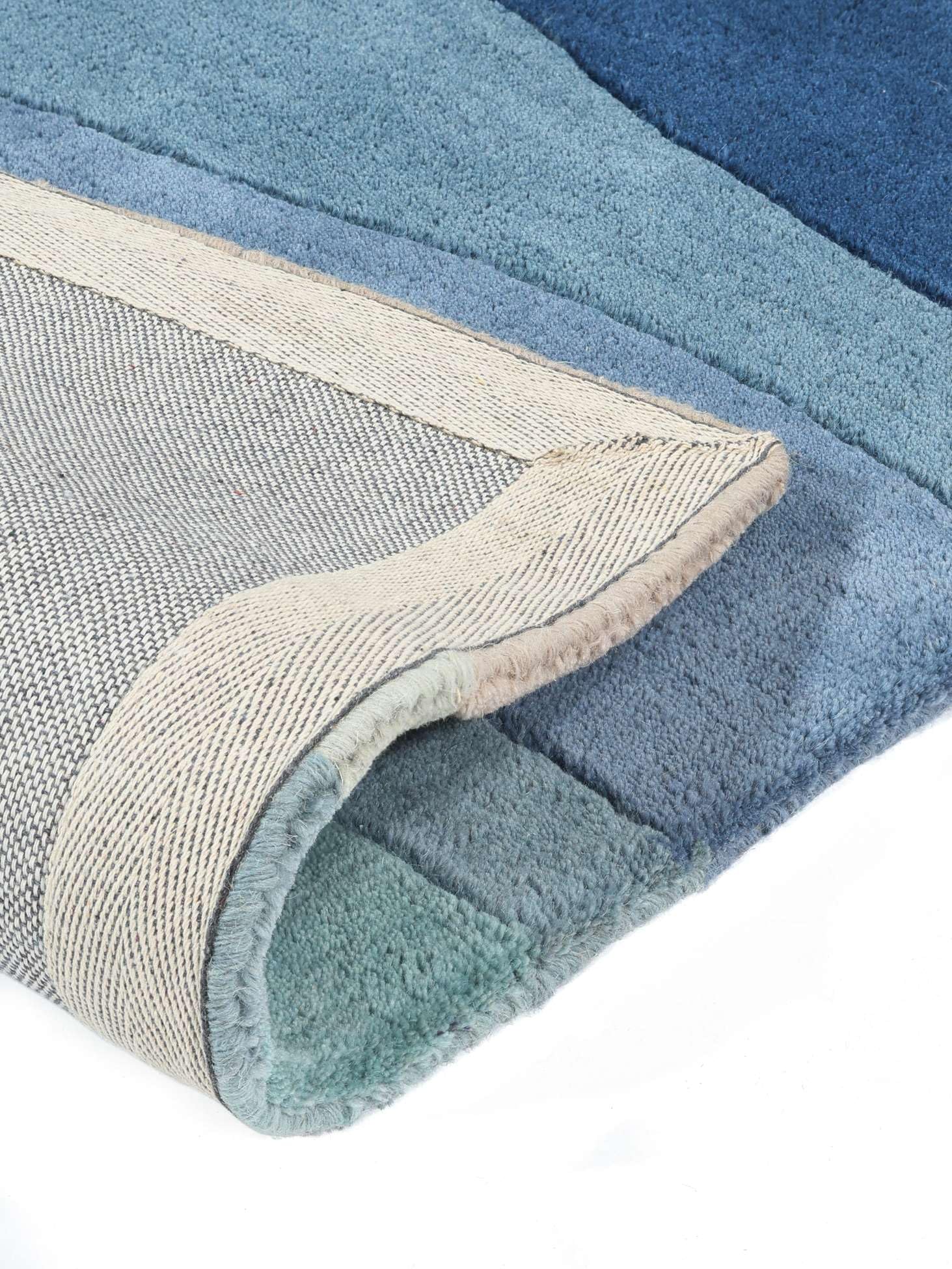RugVista Feeling Handtufted, Fußmatte, Moderne Teppiche, 60 x 90 cm, Rechteckig, Niedriger Stapel, Wohnzimmer, Schlafzimmer, Diele, Nur chemische Reinigung, Care & Fair Zertifiziert, Blau
