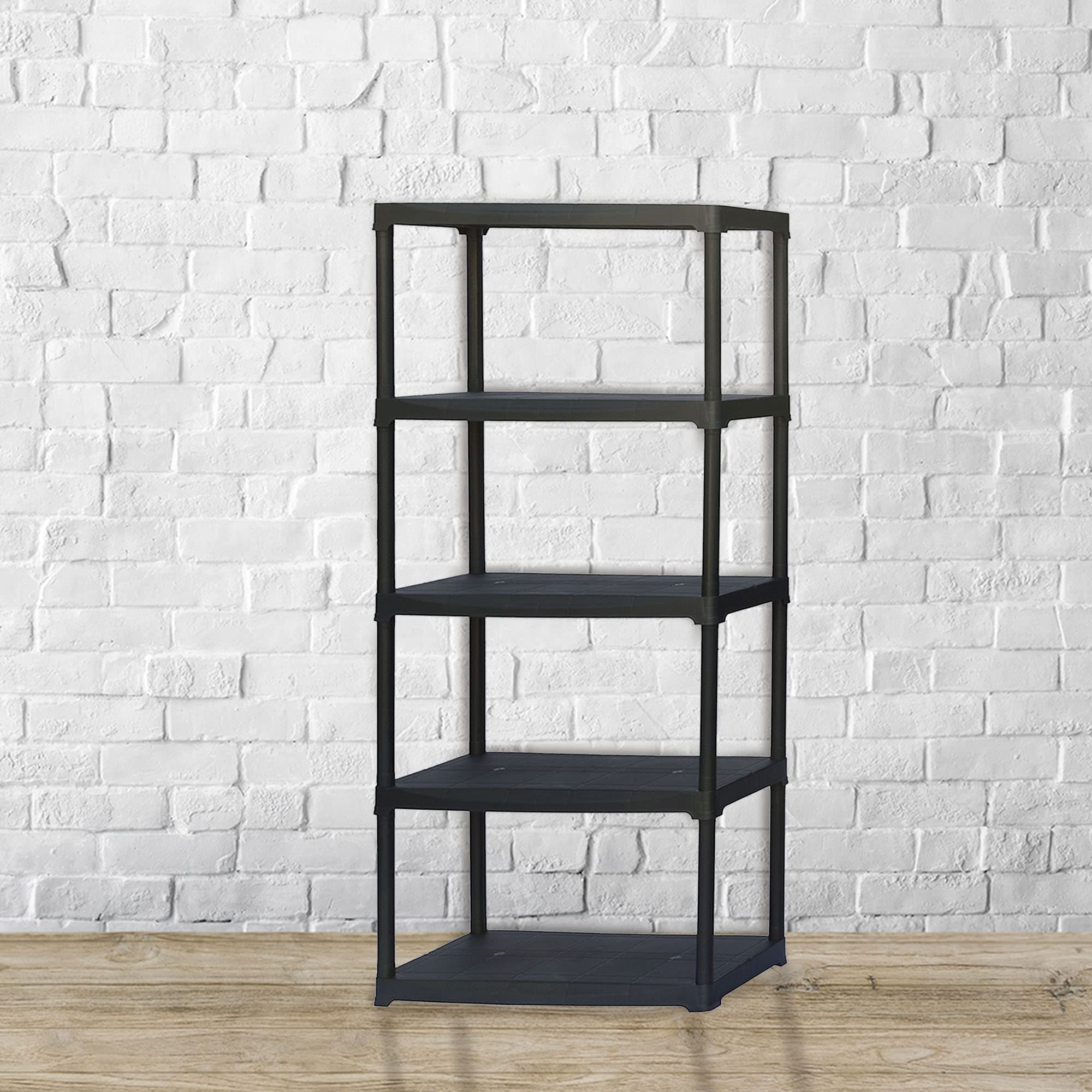 Well Home Mobiliario & Decoración Set de 2 x Estanterías Modulares con 4 Baldas de Plástico