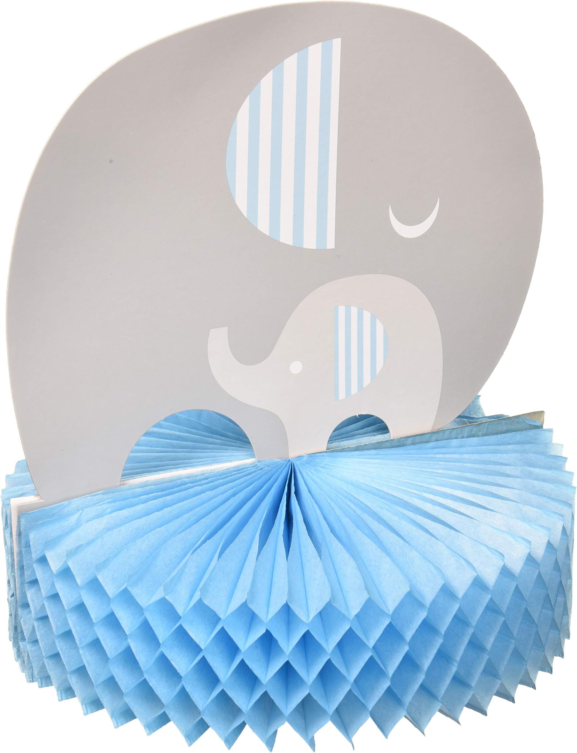 Baby Shower Boy 'Little Peanut' Elephant Party 3D Honeycomb Table Centerpiece