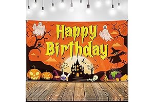 KatchOn Spooky Halloween Happy Birthday Banner, 72x44 Inch Extravaganza