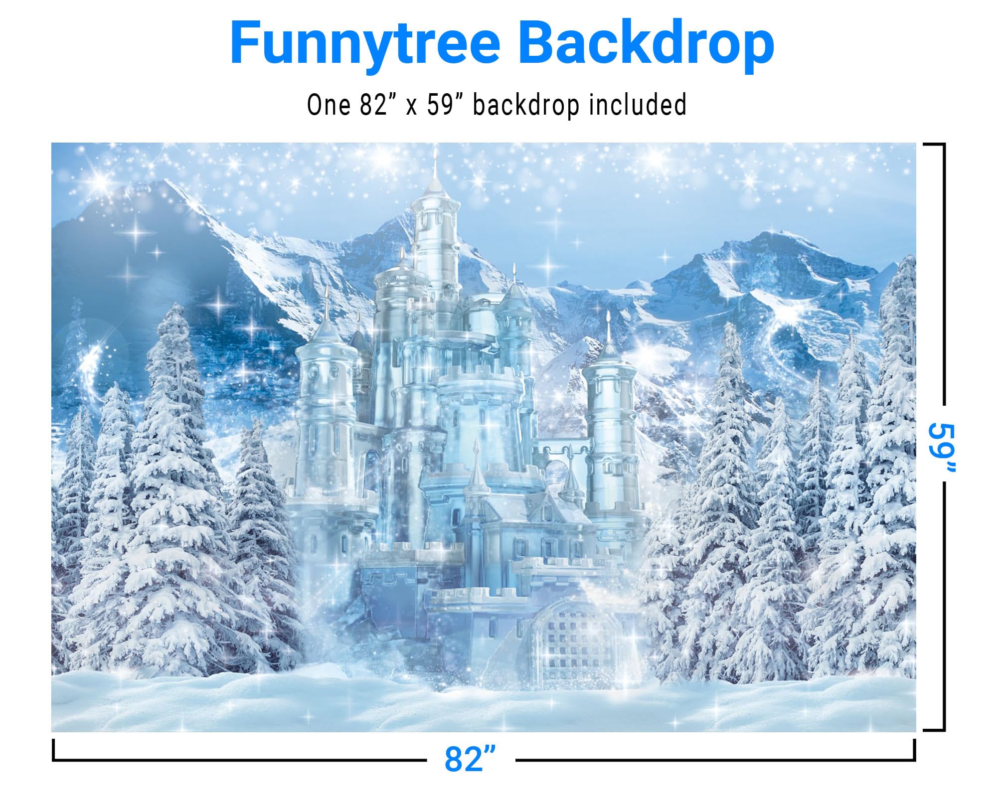 Amazon | Funnytree 7x5フィート 冬のお城 写真背景 ブルー 氷 凍結 森