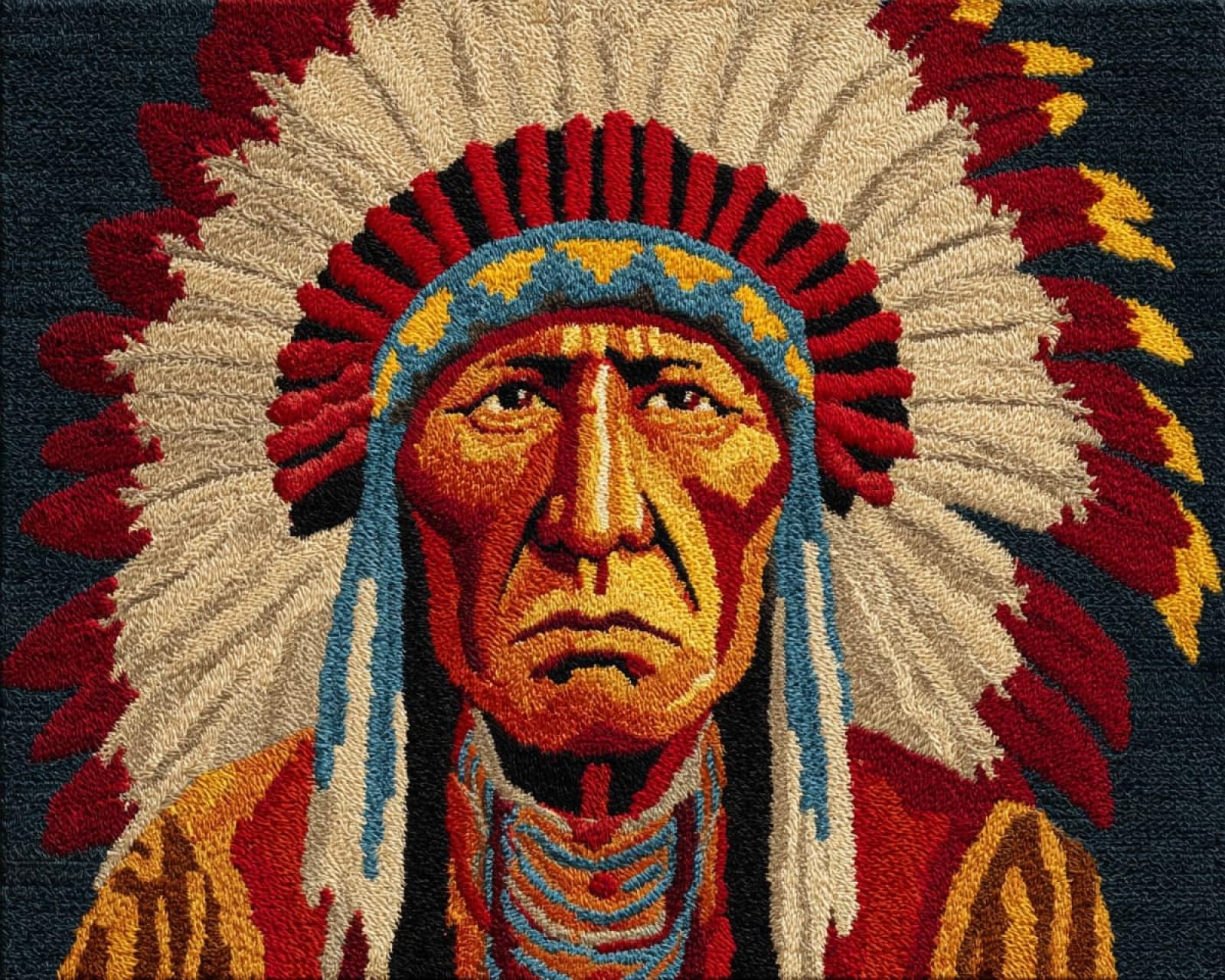 Wallphantom Indians Diy Latch Hook Rug Kit Handmade Carpet,