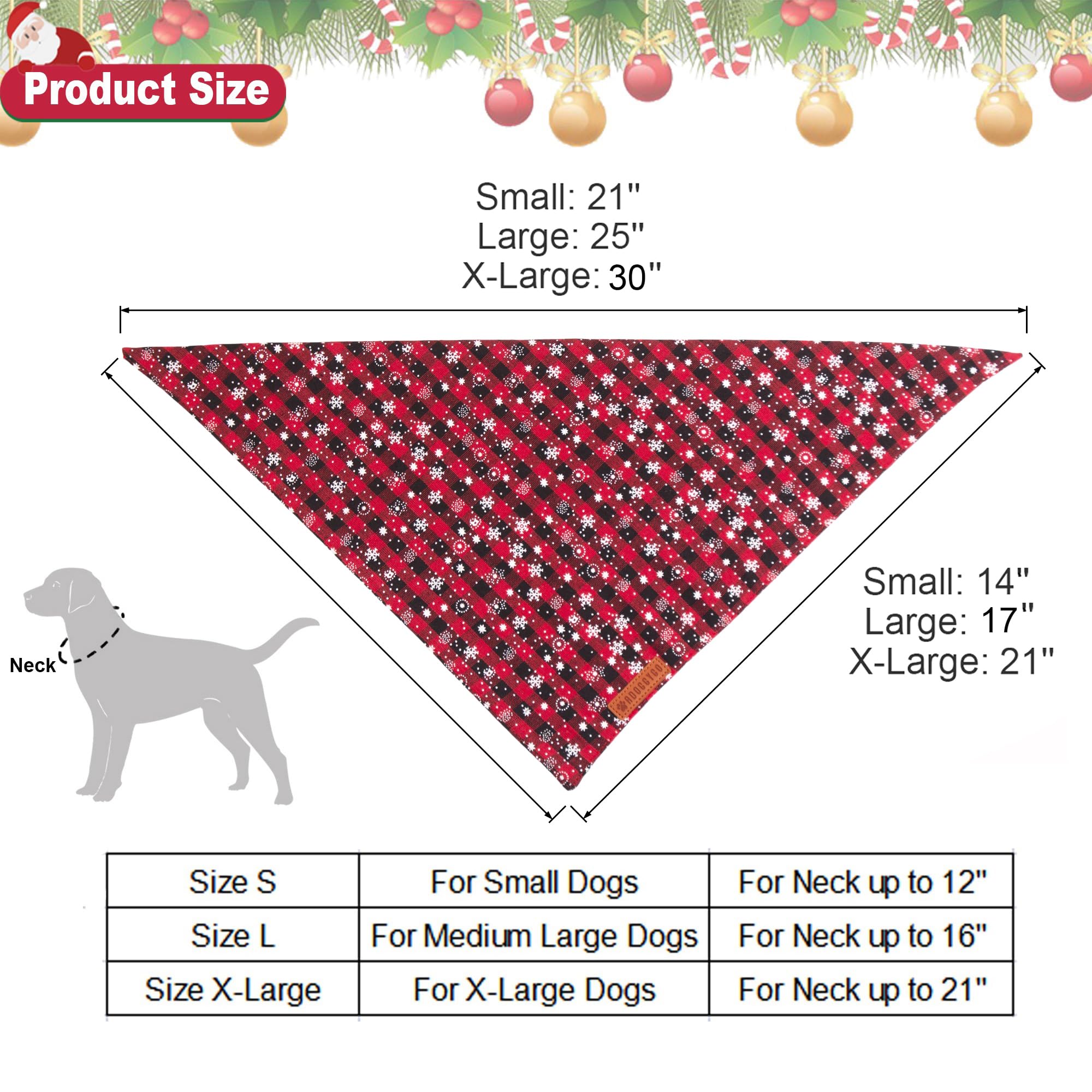 Amazon.co.jp: ADOGGYGO 犬用バンダナ クリスマス、クラシック格子柄