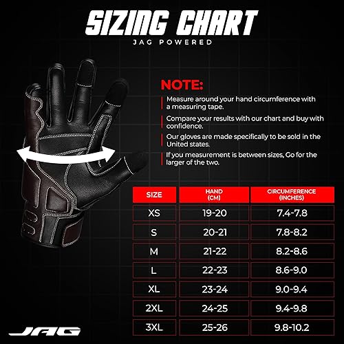 Miniatura 4 de J.A.G. Guantes de motocicleta  Guantes de motocicleta perforados de cuero premium para hombres con protección de nudillos  Guantes de motocicleta