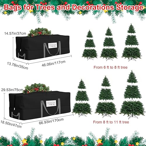 Miniatura 2 de Bolsa de almacenamiento para árbol de Navidad, se adapta a árboles artificiales de hasta 10 pies de alto, bolsa Oxford 600D resistente con asas
