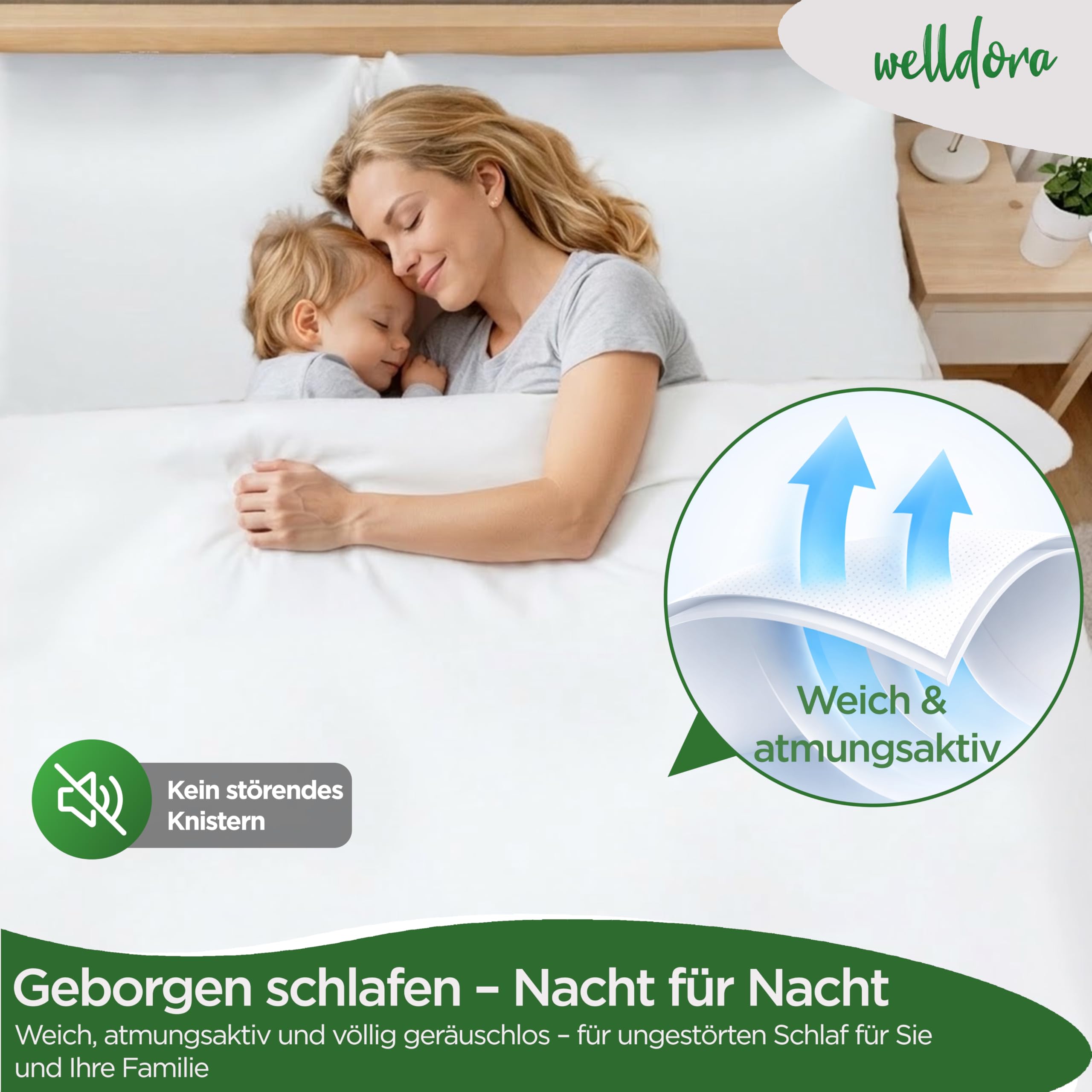 Welldora ǀ Milbenbezug Bettdecke 135x200 ǀ Allergiker Deckenbezug fachärztlich getestet ǀ Premium Encasing gegen Milben & Bettwanzen ǀ Allergiker Bettwäsche Decke 135x200
