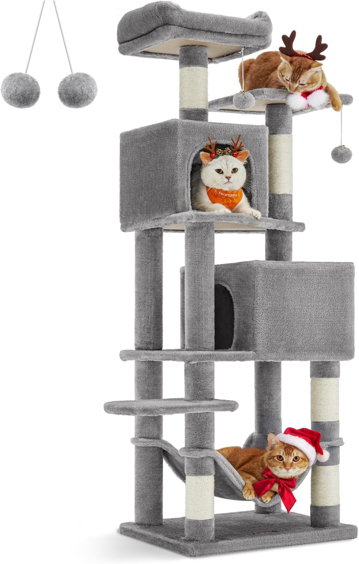 58 Inch Cat Tree With Space Capsule - Multi-Level Cat Tower For Large Cats