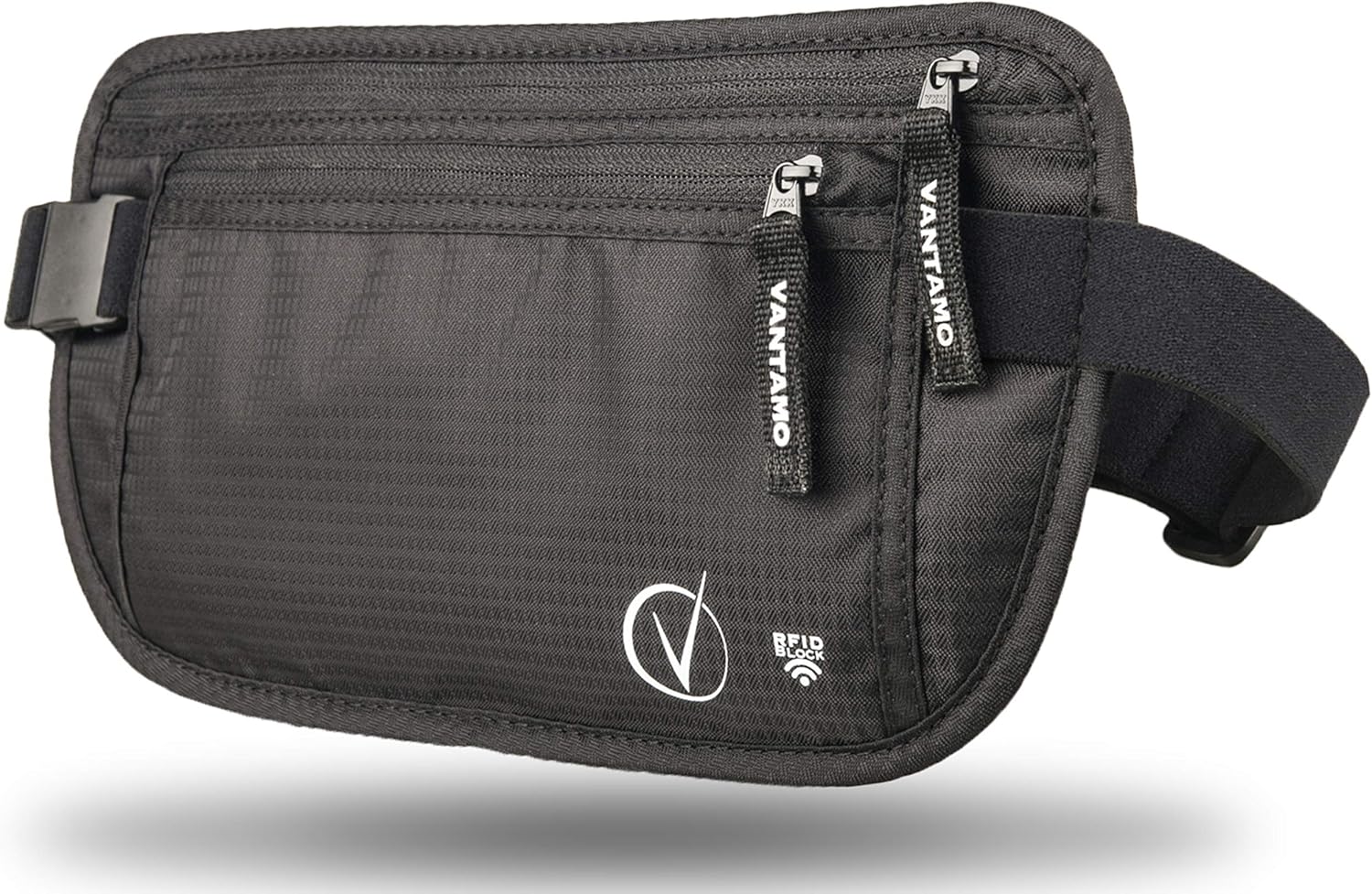  | Money Belt For Travel Hidden, RFID Protected Waist Wallet, Fits Passport & Phone with covers, Includes 2 Global Recovery Tags (Regular, Black) | Travel Wallets
