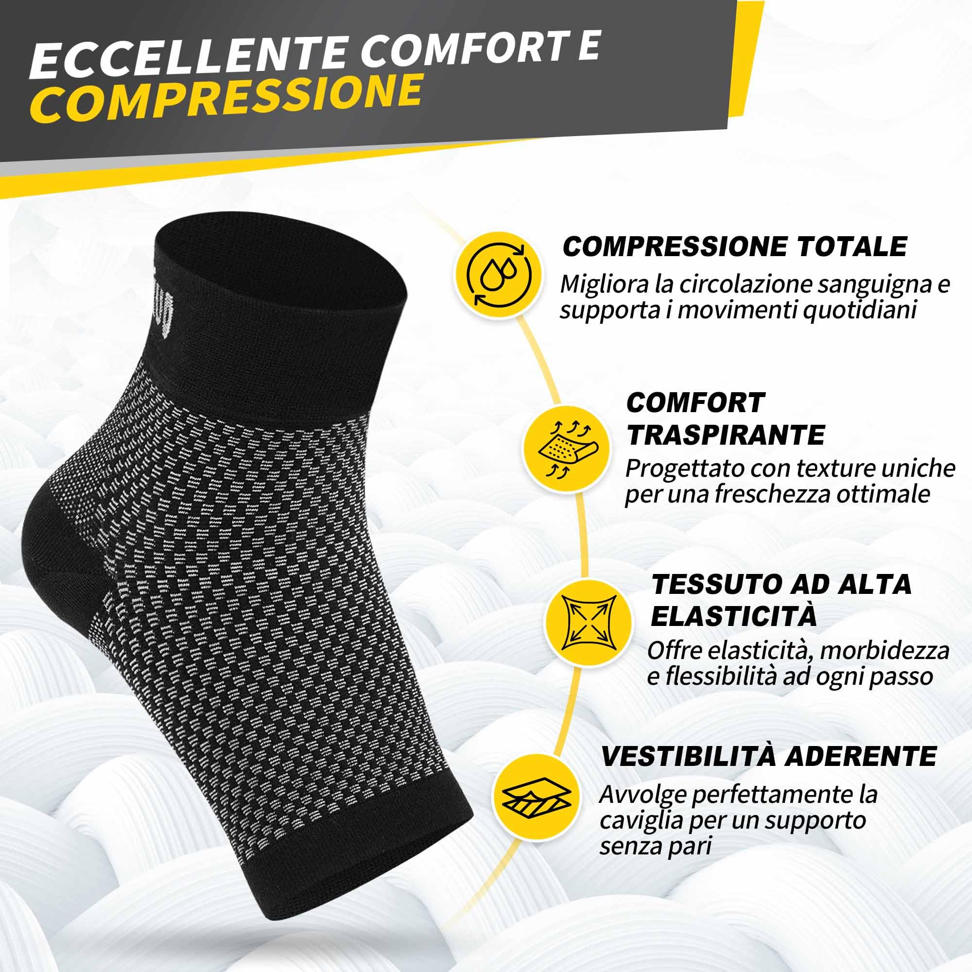 CAMBIVO Cavigliera Ortopedica 2 Paia, Cavigliera Sportivo per Distorsione, Tutore Caviglia Uomo Donna, Fascia Elastica Caviglia, Supporto per Fascite Plantare, Danni ai Legamenti, Sport, Running