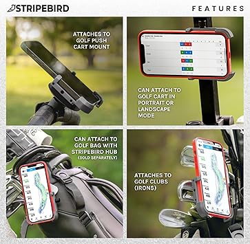 Stripebird - Original Golf Magnetic Phone Holder - Golf Cart Accessory Magnet
