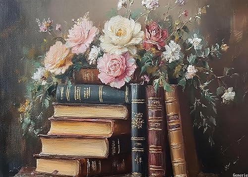 Miniatura 1 de Vintage Style Wildflowers Adult Puzzles 1000 Pieces, Book Wildflowers Adult Puzzles, Vintage Book Puzzle for Books Lovers, Plant and Flower Puzzle