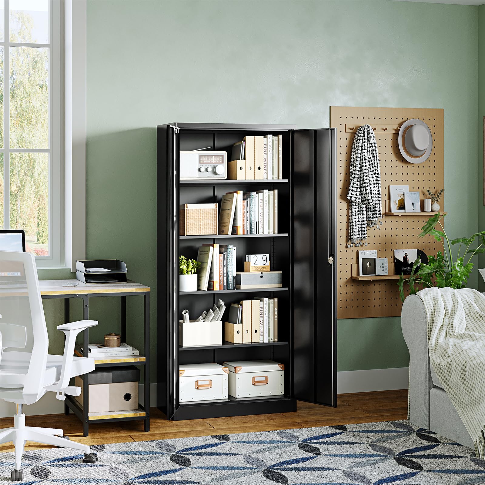 The Best Metal Storage Cabinets in 2026 2 Letaya Metal Garage Storage Cabinets with Lock Door and Adjustable Shelves, Stee - product photo