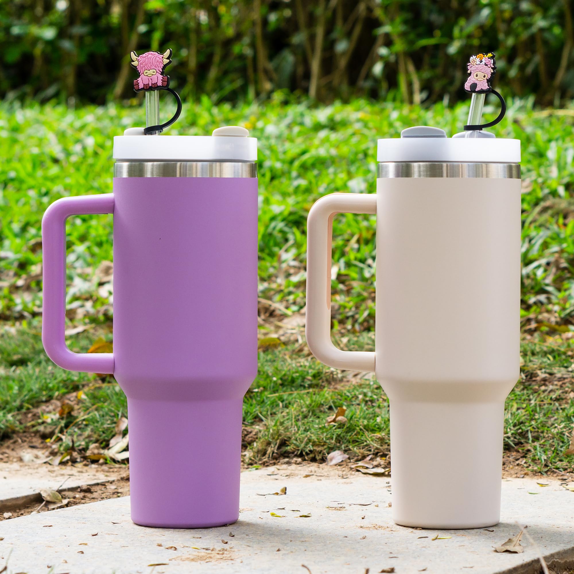 Lot De 10 Housses De Paille En Silicone Pour Tasse Stanley - Motif