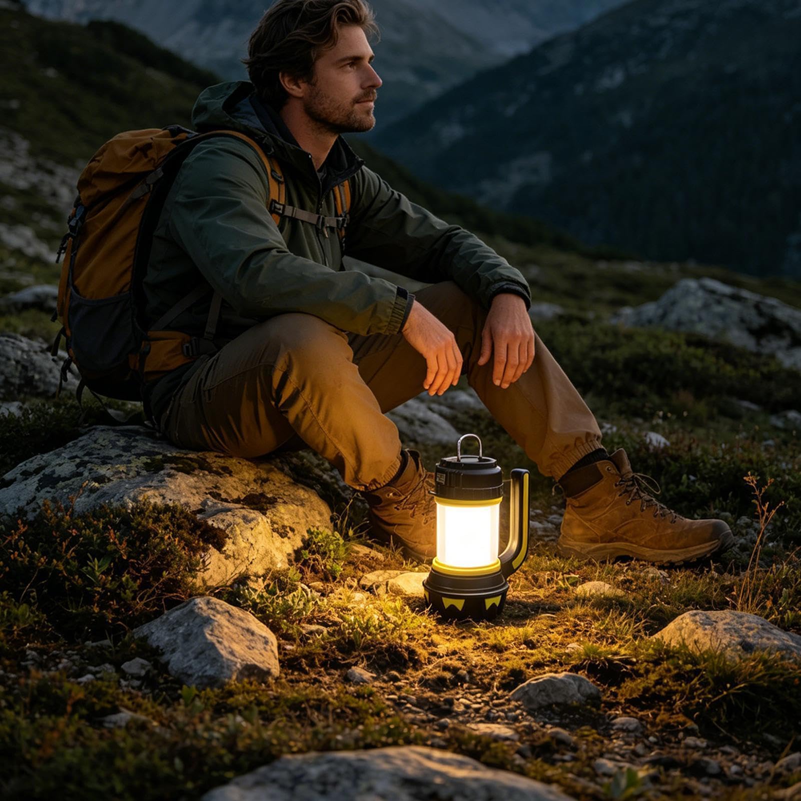 Lanterna da campeggio a LED Lampada Portatile Con Manico E Gancio | Lanterna Elettrica Ricaricabile Per Spiaggia Backpacking Pesca Escursionismo Sopravvivenza All'Aperto Notte Giardino Garage