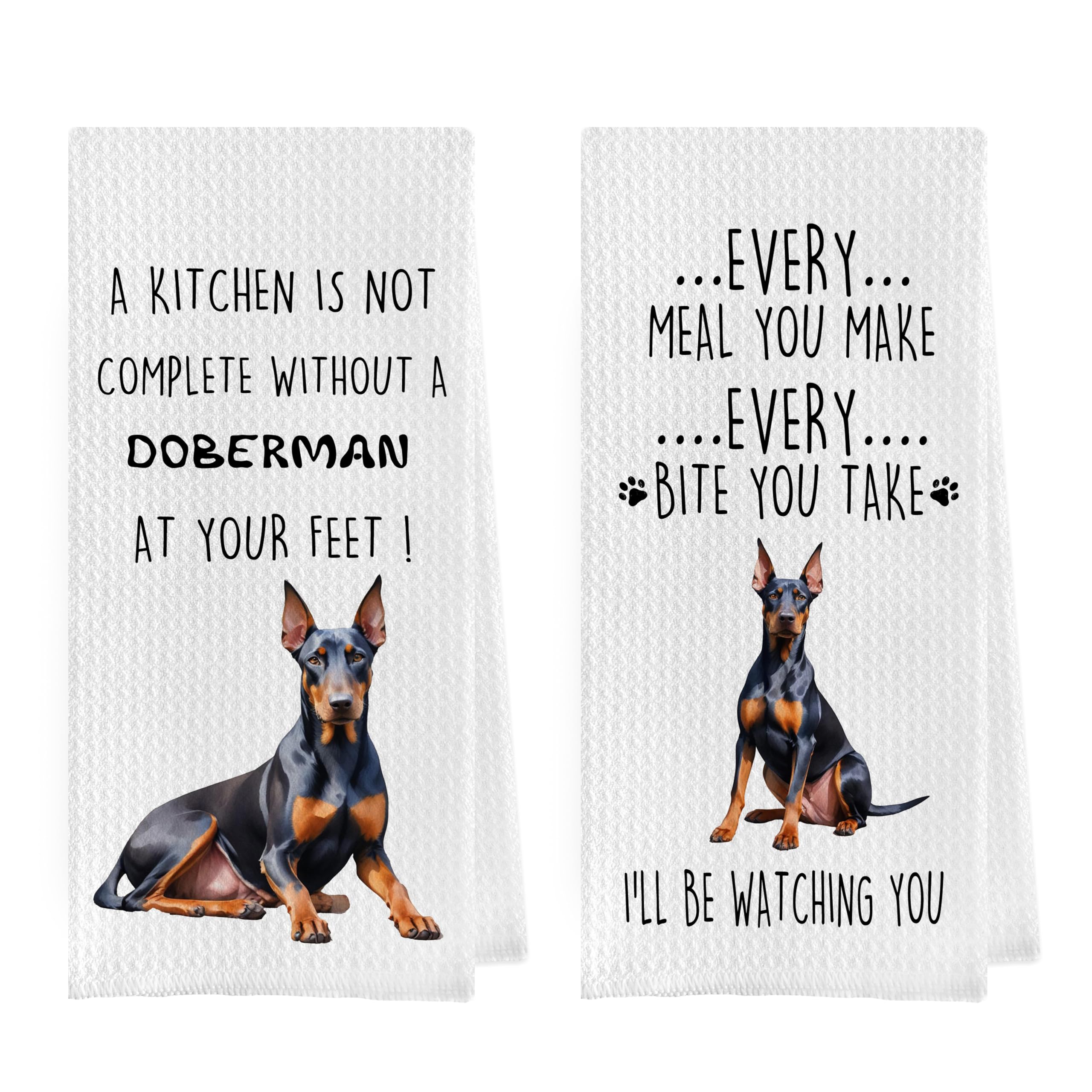 Torchons de cuisine Doberman amusants pour une décoration unique