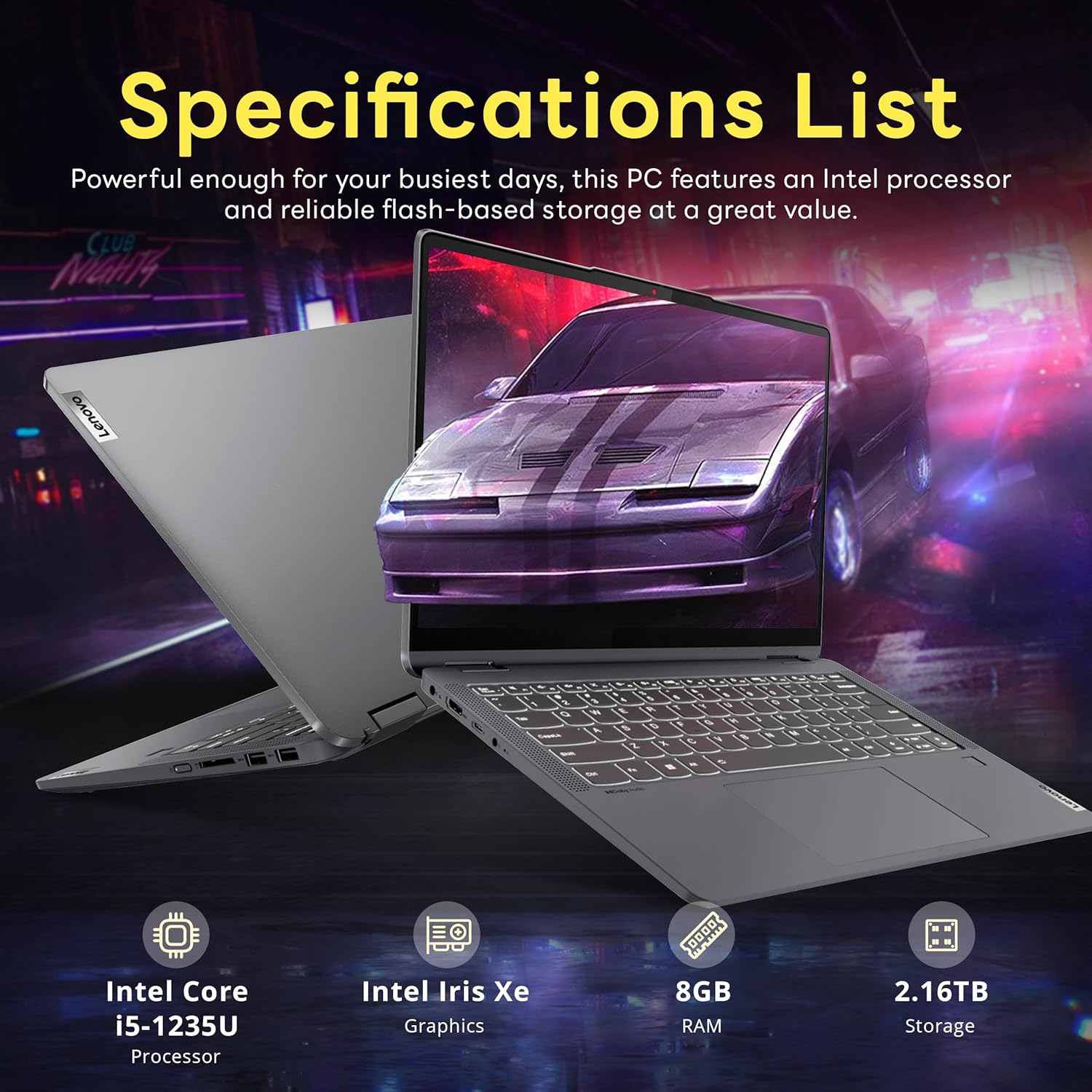 Lenovo IdeaPad Flex 5i 14" WUXGA Touch 2-in-1 Laptop, Intel i5-1235U, 8GB LPDDR4X, 2.16TB Storage (2TB SSD + 160GB Docking Station Set), Backlit Keyboard, Fingerprint Reader, Wi-Fi 6, Win 11 Pro, Gray