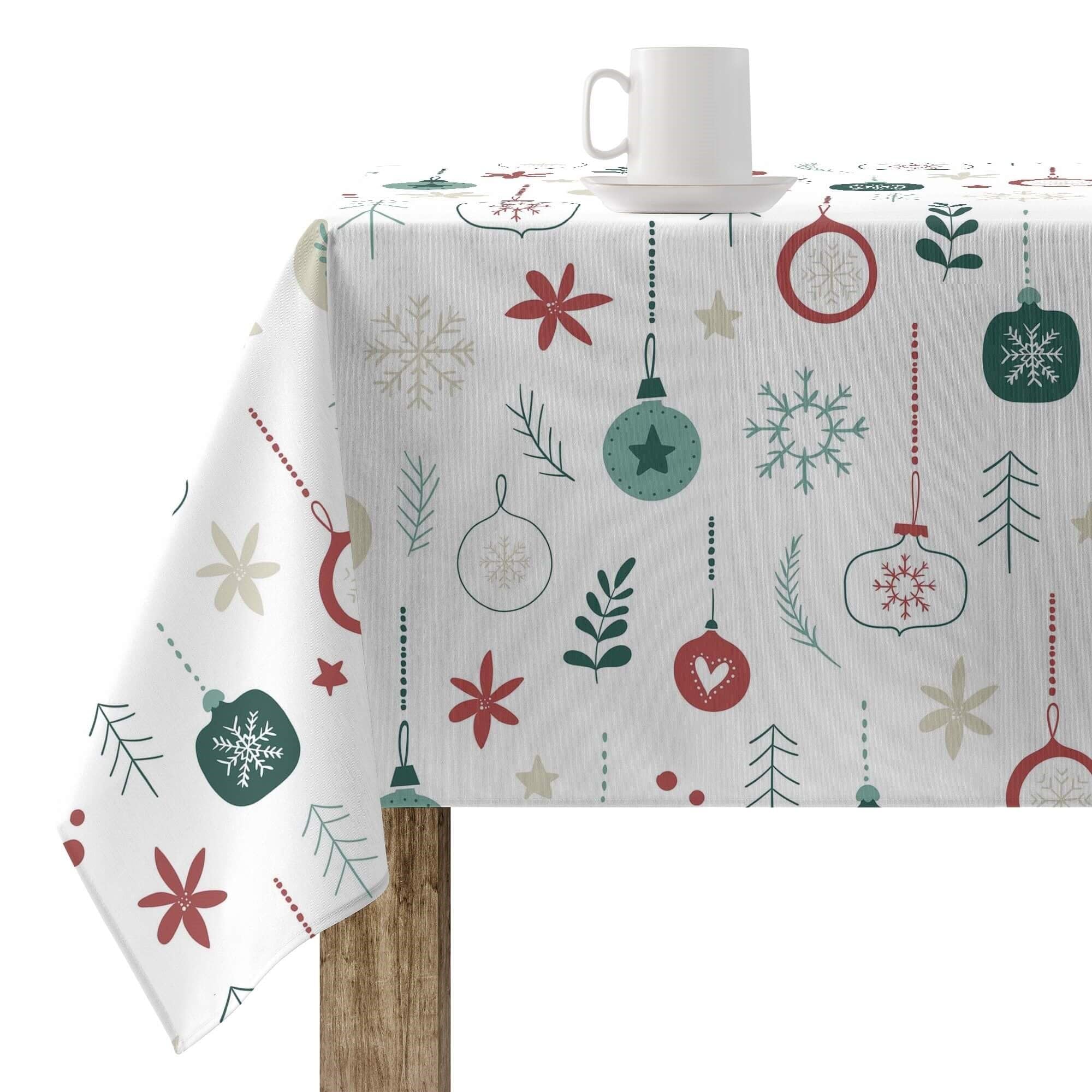 Belum | Christmas Tablecloth 100 x 140 cm 100% Resinned Stain-Resistant Cotton (Touch Non-Plastic) Merry Christmas 73