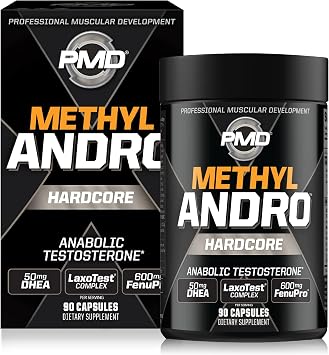 PMD Sports Methyl Andro with DHEA - Testosterone Booster for Men and Women - Supports Muscle Growth & Strength for Weightlifting & Workout Performance - Dietary Supplements 90 Vegetarian Capsules