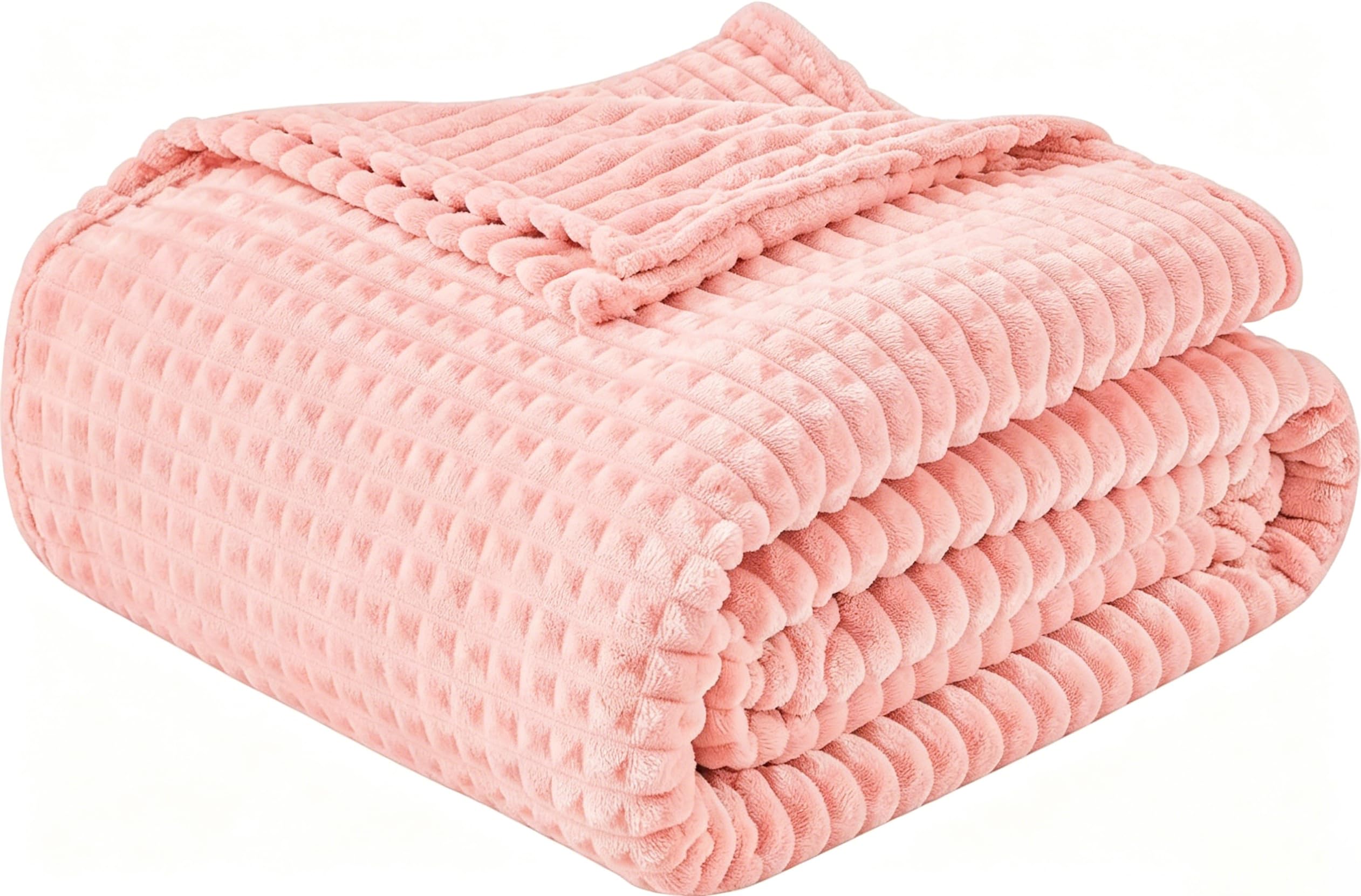 EMME Kuscheldecke Flauschige - 3D-Touch-Erlebnis 150x200cm Fleecedecke, Weiche Warme Wolldecke Überwurfdecke, Couchdecke, Decke für Sofa, Tagesdecke, Wohndecke, Rosa