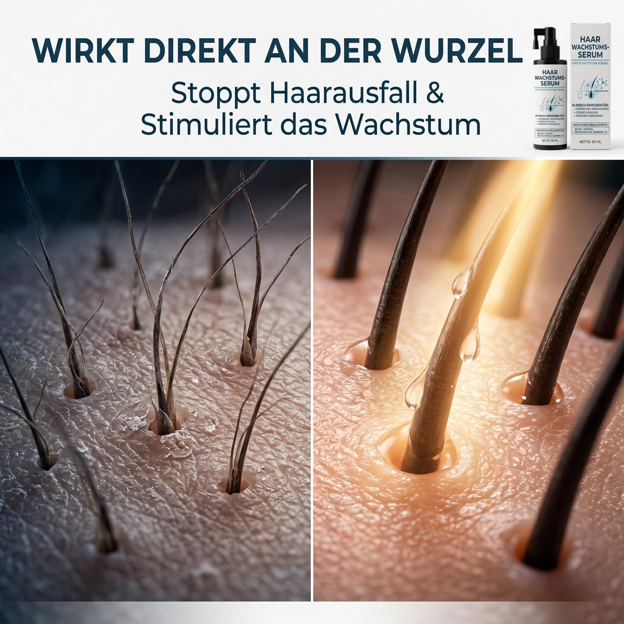 Hair Growth Spray, 60 ML Haarwachstum Spray, Natürlich Haarwachstum Beschleunigen, Stärkt die Haarfollikel, Beschleunigt das Hair Growth, Haarausfall Vorbeugen für Frauen & Männer
