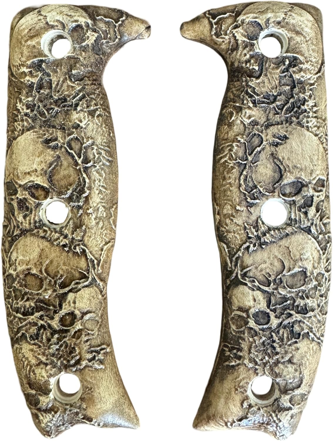 Graveguard Handmade Hardwood Scales for ESEE-5 and ESEE-6 Fixed Blades — Gothic Skull Relief Knife Handles Compatible with ESEE-5 ESEE-6 Large Fixed Blade — Aftermarket Replacement