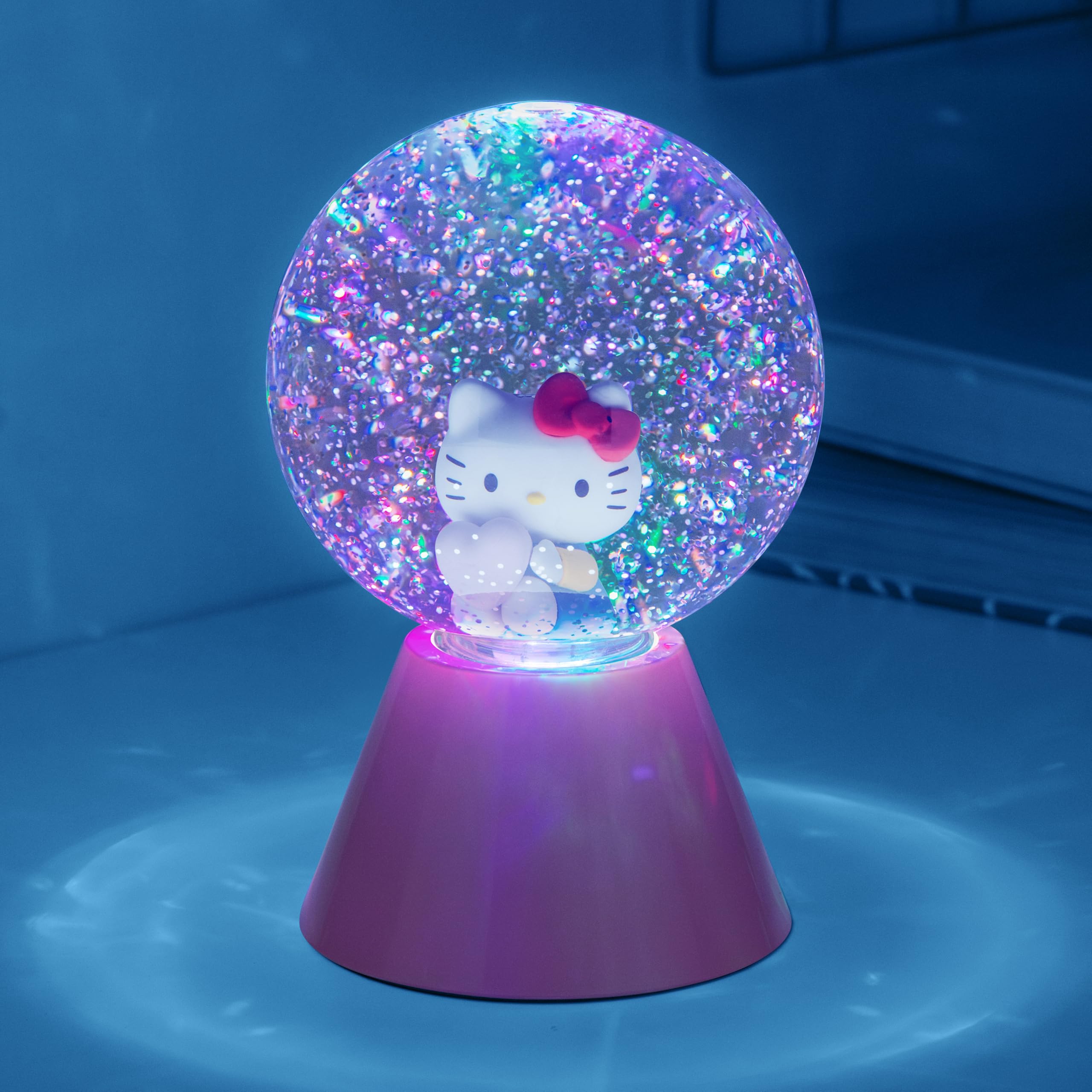 Paladone Hello Kitty LED Glitter Ball, Officially Licensed Colour Changing Light-Up Snow Globe for Kids Teens, Girl - Image 2