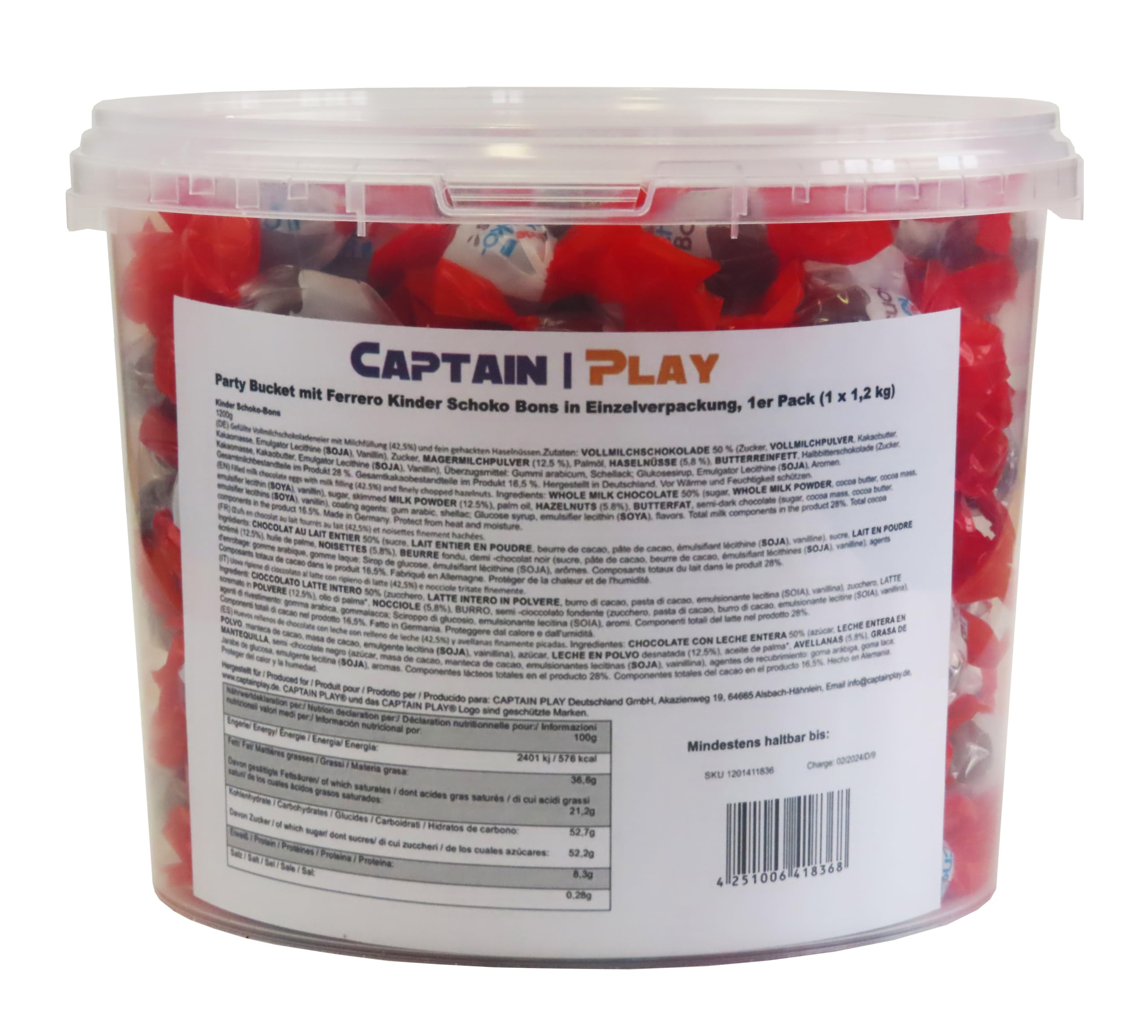 Party Bucket con Kinder Schoko-Bons 1,2kg