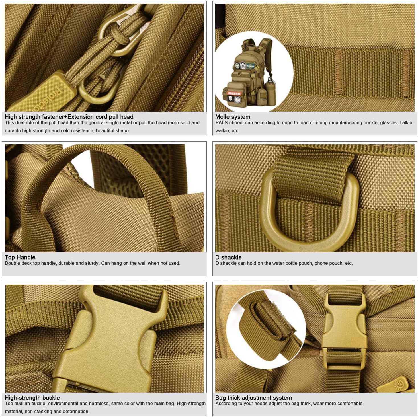 HUNTVP 25L Tactical MOLLE Assault Military Backpack Rucksack with Hydration Bladder Pocket