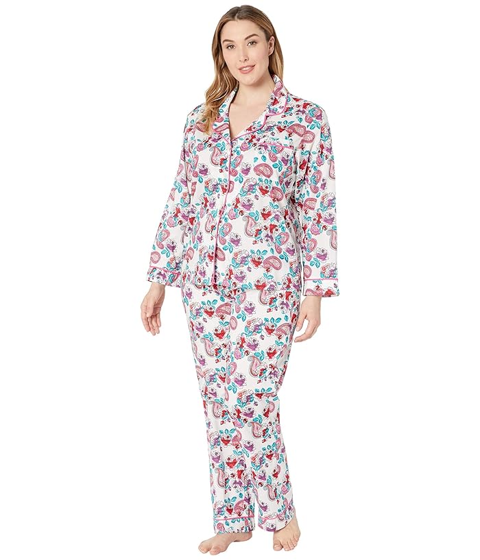 BedHead Pajamas Plus Size Long Sleeve Classic Notch Collar Pajama Set