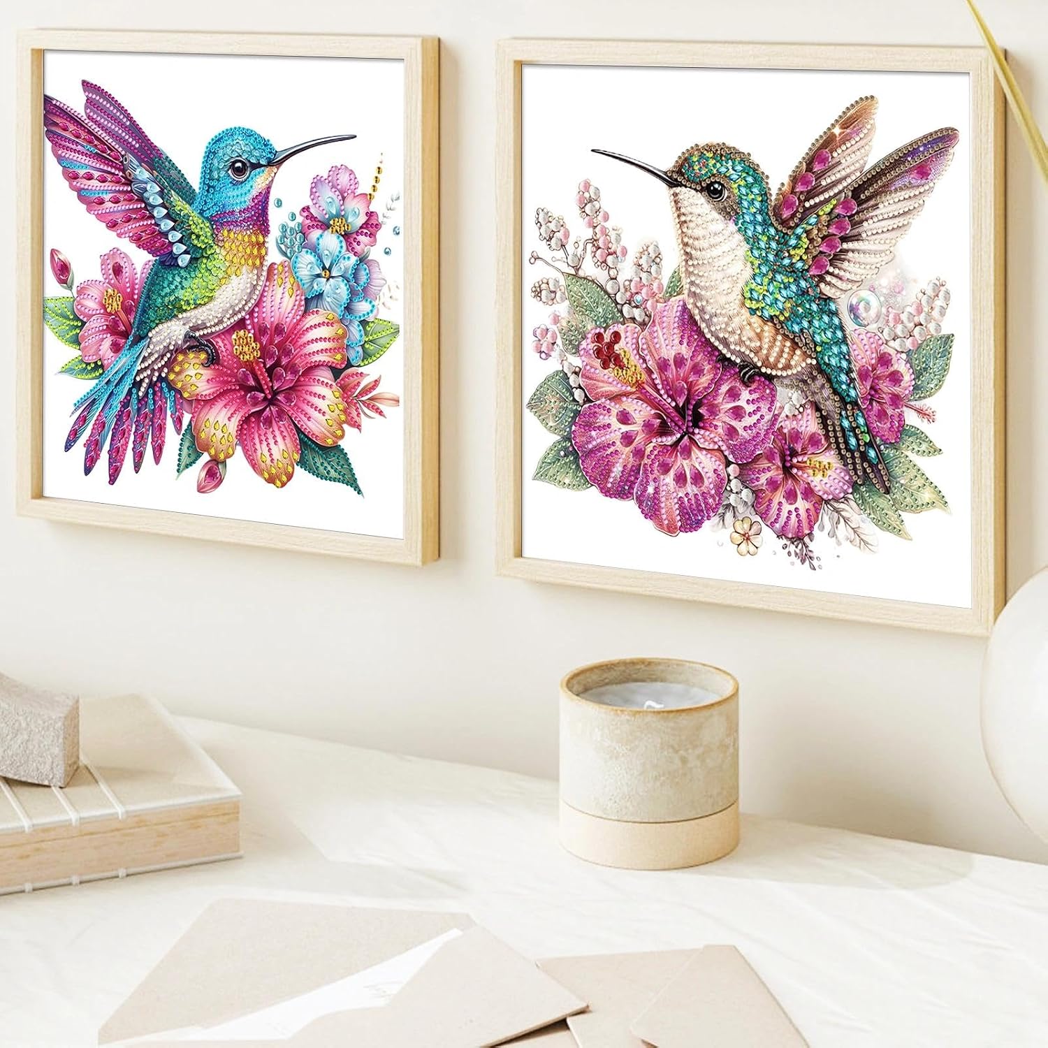 JATOK 2 Pack Diamond Art Kits for Adults, Hummingbird, 11.8 x 11.8 in image 3