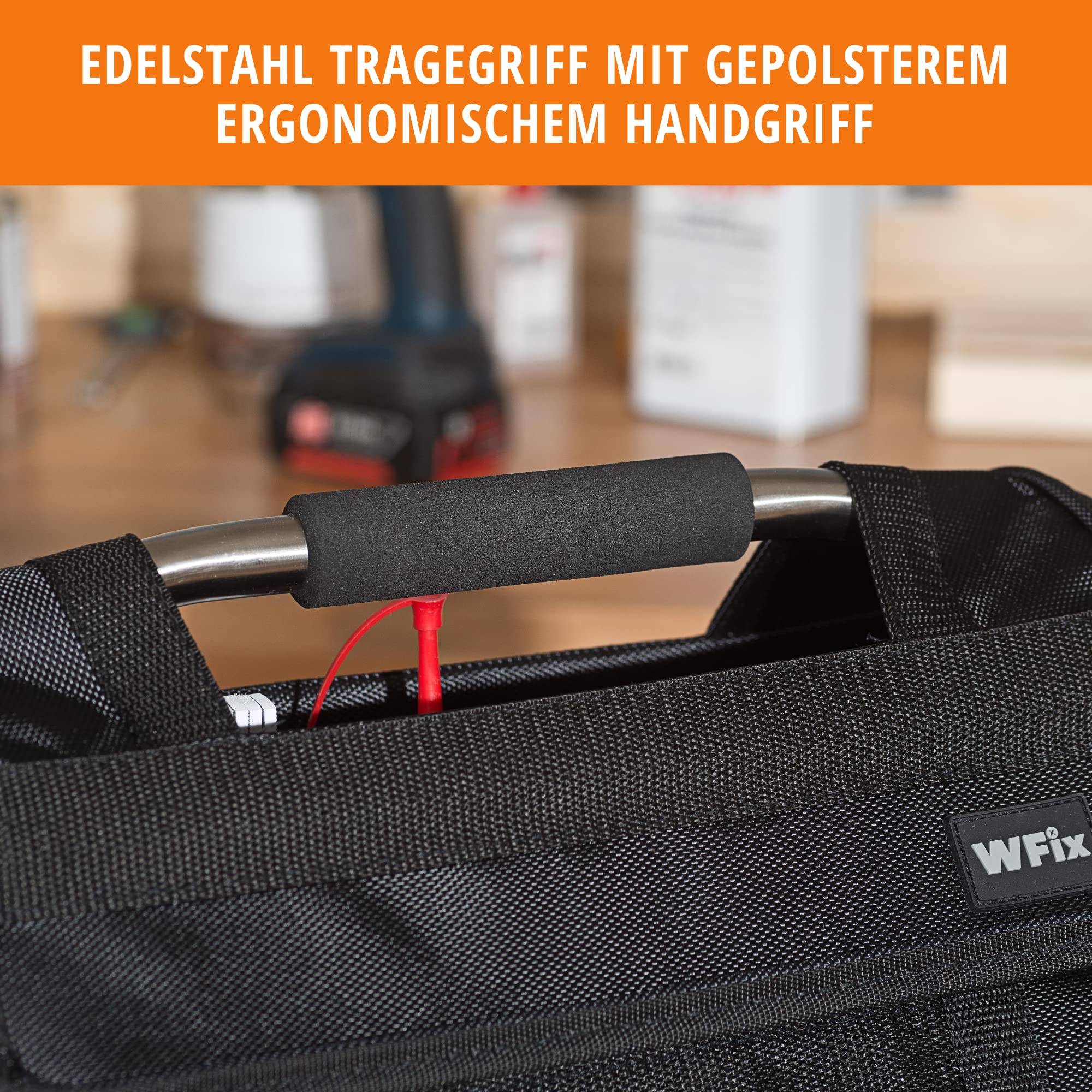 Wfix Bolsa de herramientas vacía pequeña tamaño M – 40 x 21 x 34 cm bolsa de trabajo profesional de plolyester D900