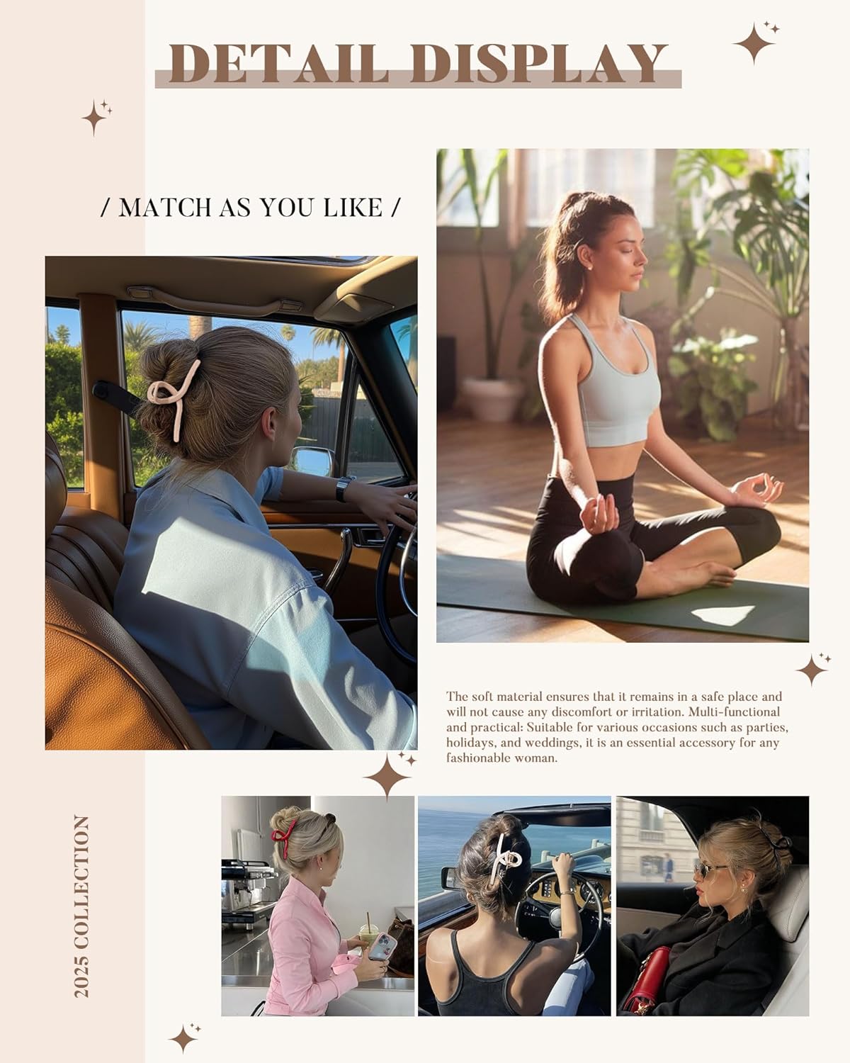 MOLANS Cloud Hair Claw Clips for Women, 4PCS Large Silicone Cozy Hair Clips, Flexible and Unsnappable Jaw Hair Clip, Strong Hold Non-slip for Women Thick or Fine Hair, Lightweight Hair Clamps - Image 6