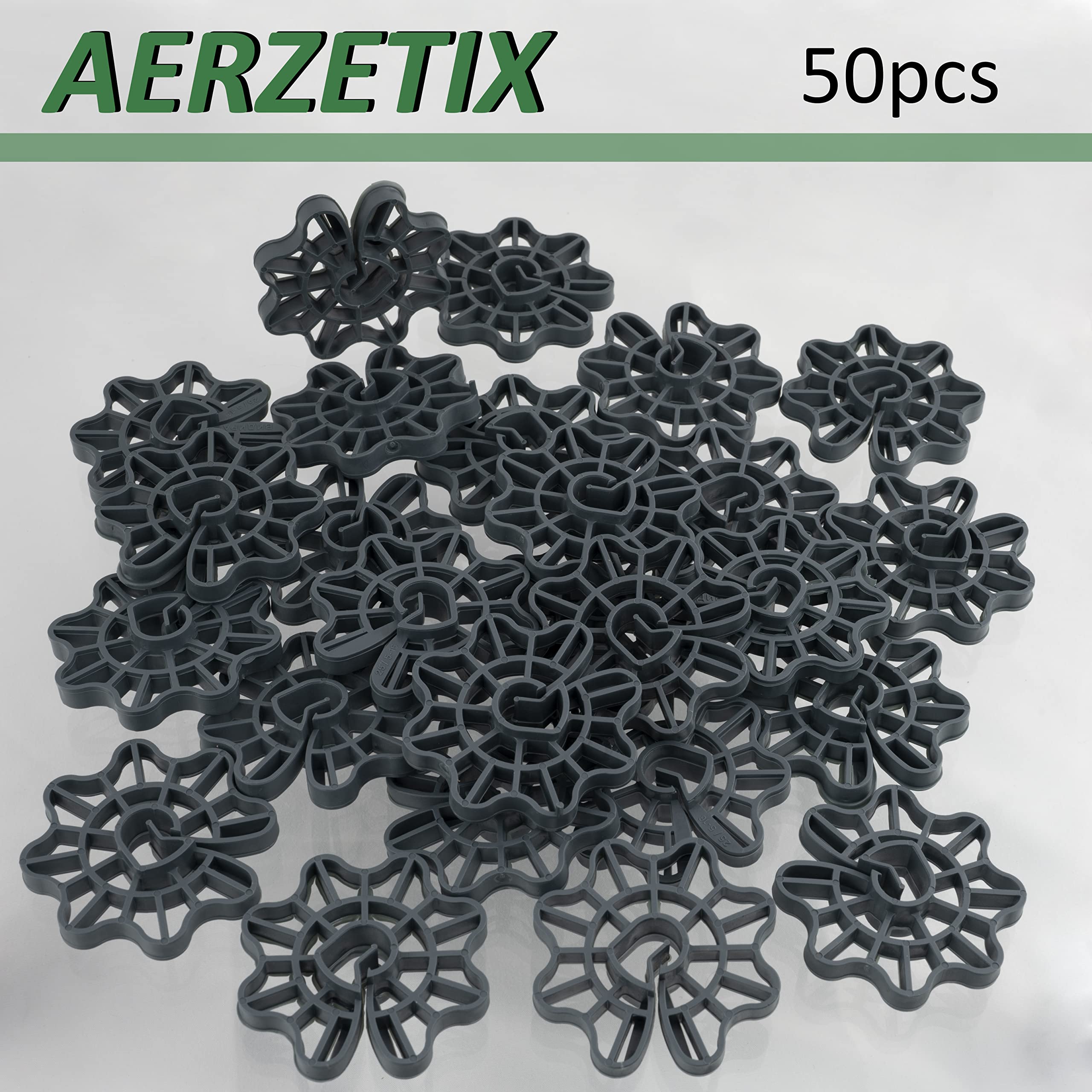 AERZETIX - C65228 - Set di 50 cunei di armature per ferro da calcestruzzo da Ø5 a Ø16 - intarsio da 25mm - per fissaggio verticale - accessorio cassero a clip - in plastica - lastra armato rinforzato