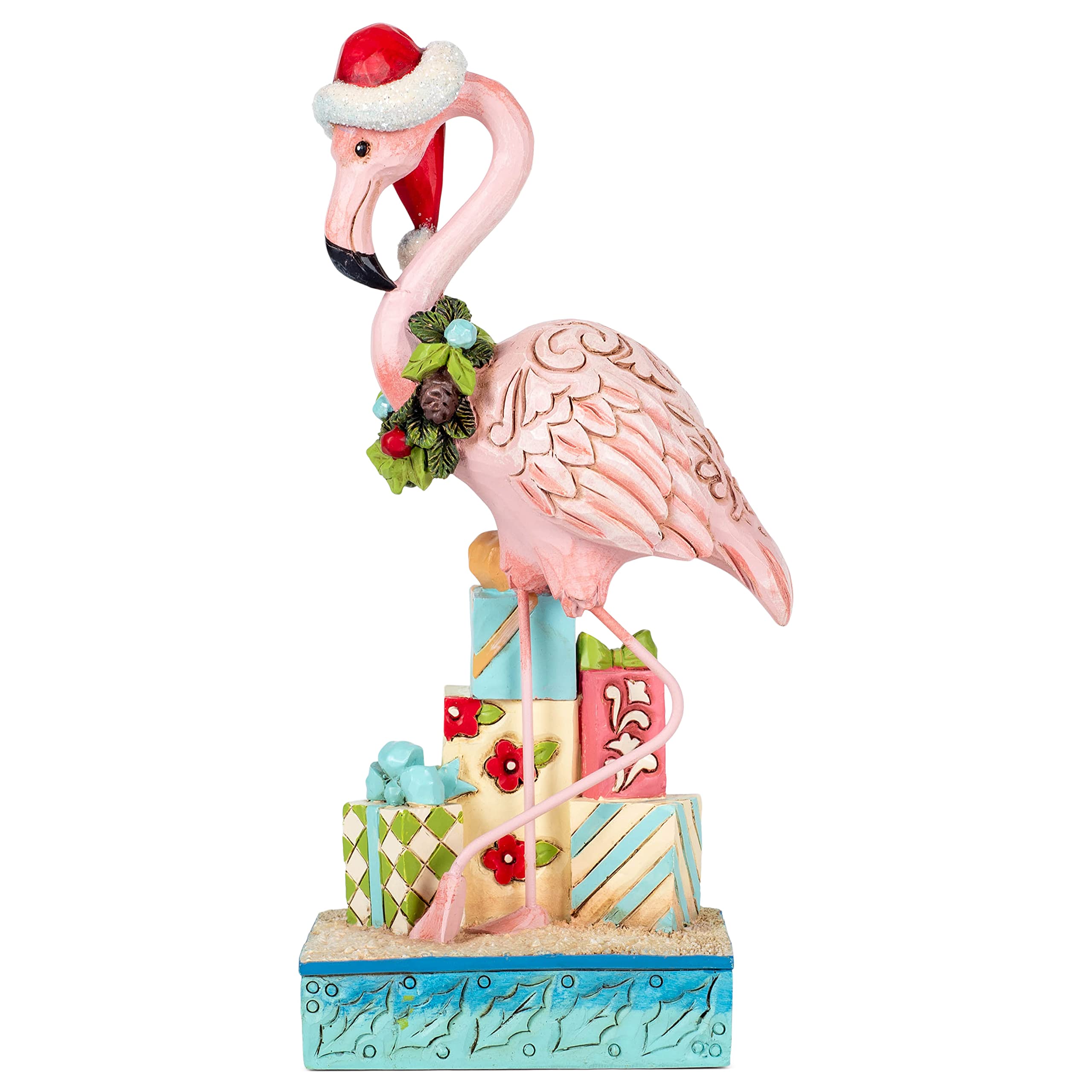 Figurine flamant rose de Noël Enesco Jim Shore 6008934 en résine