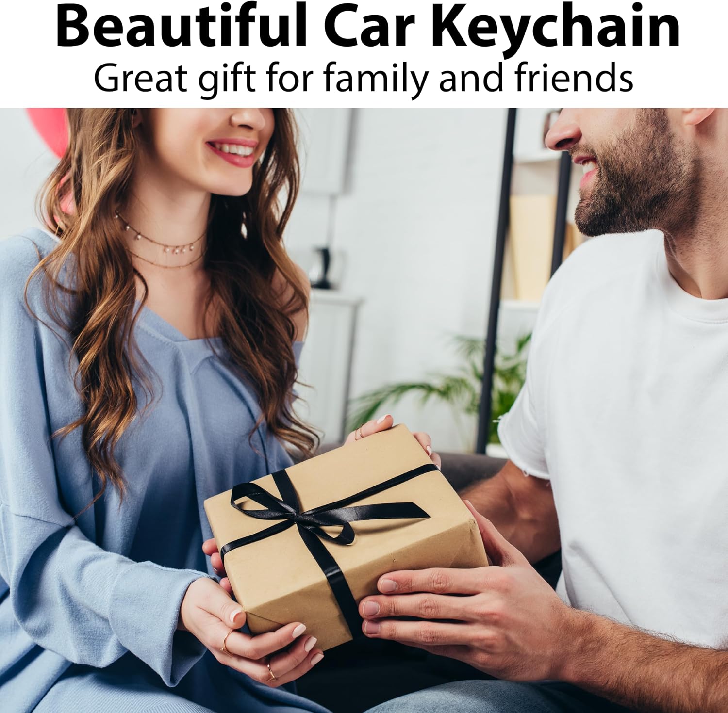 BFXM Car Key Chain, Leather Cars Keychains for Men, American Usa Flag Key Chains with Anti-Lost D-Ring Men Car Accessories